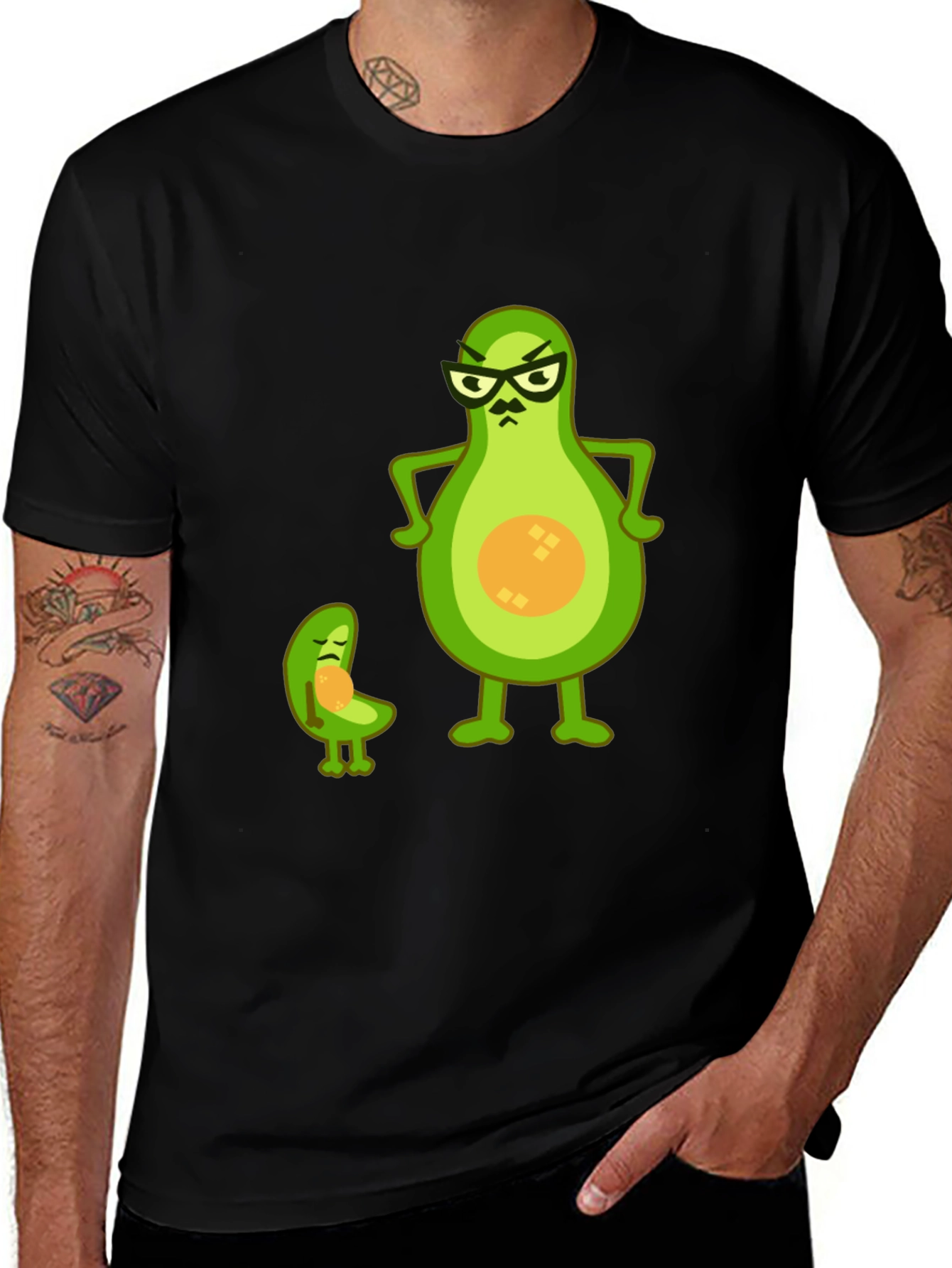 Avocado Dad and Son Graphic Tee - Black