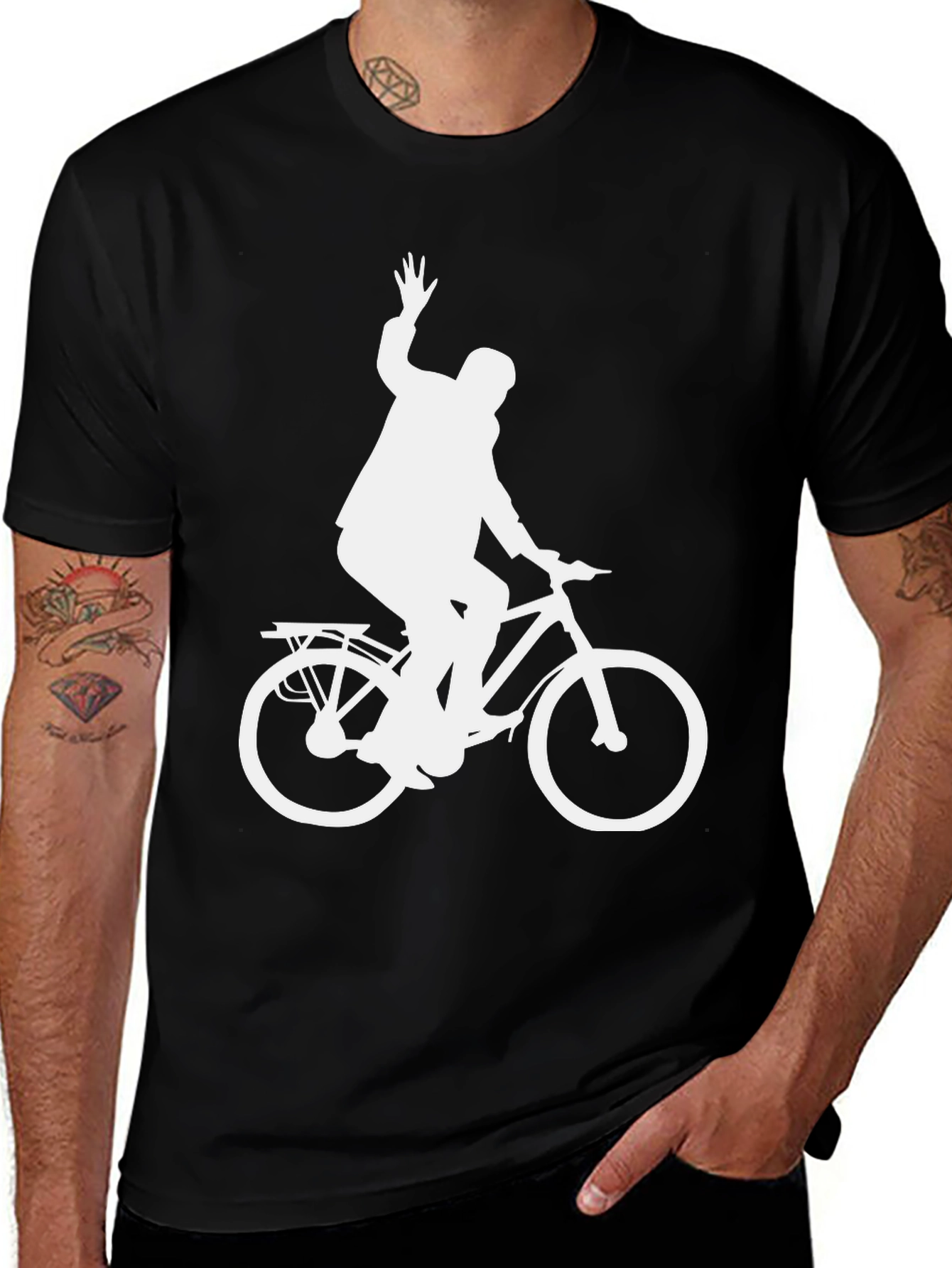 Variant 6 of Cyclist Graphic T-Shirt - Black Cotton Tee