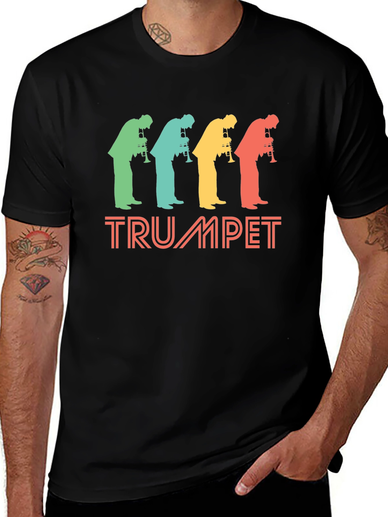 Variant 30 of Retro Trumpet Player T-Shirt - Musical Instrument Tee