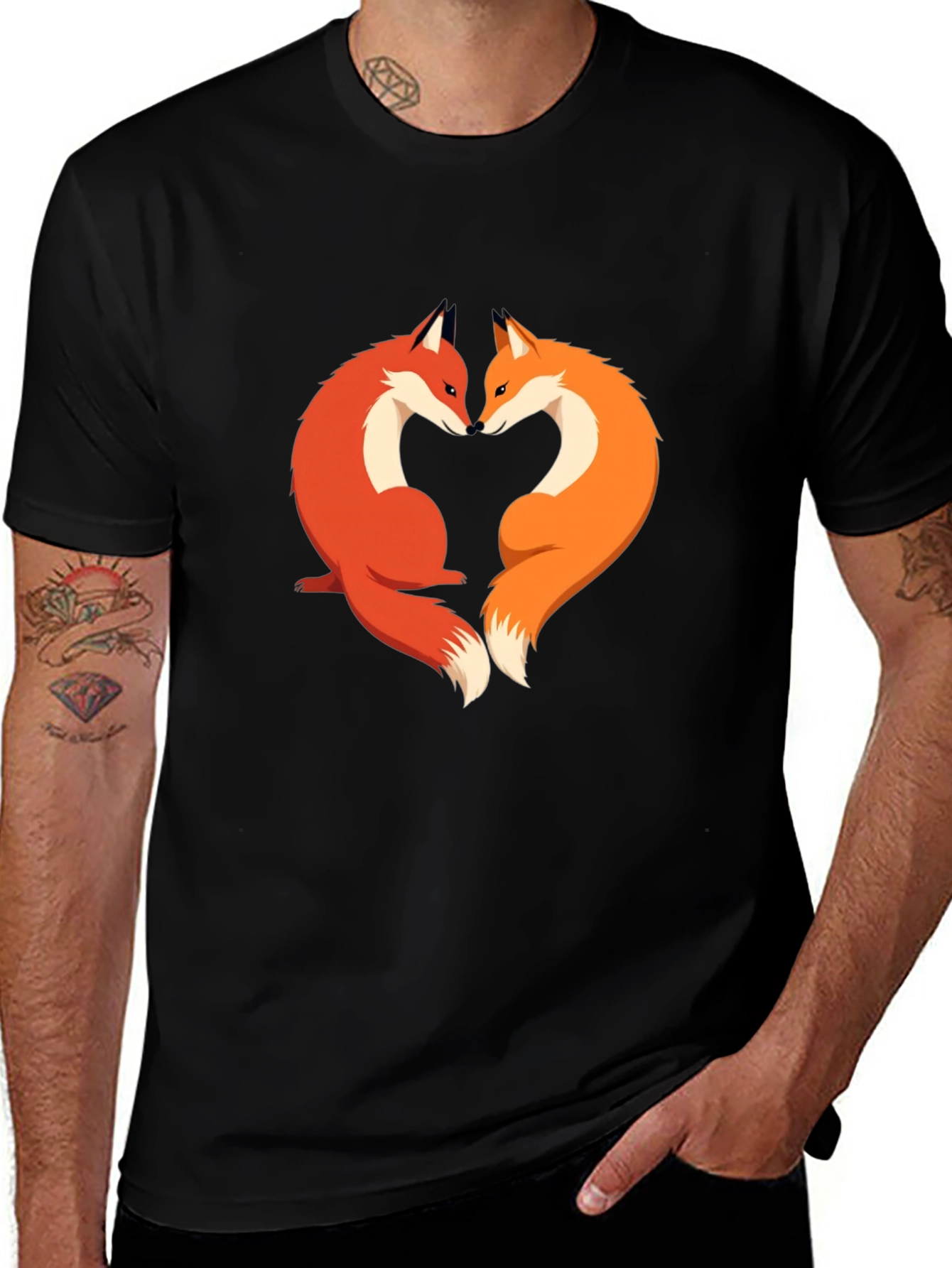 Variant 16 of Fox Love Graphic Tee - Stylish & Unique Design