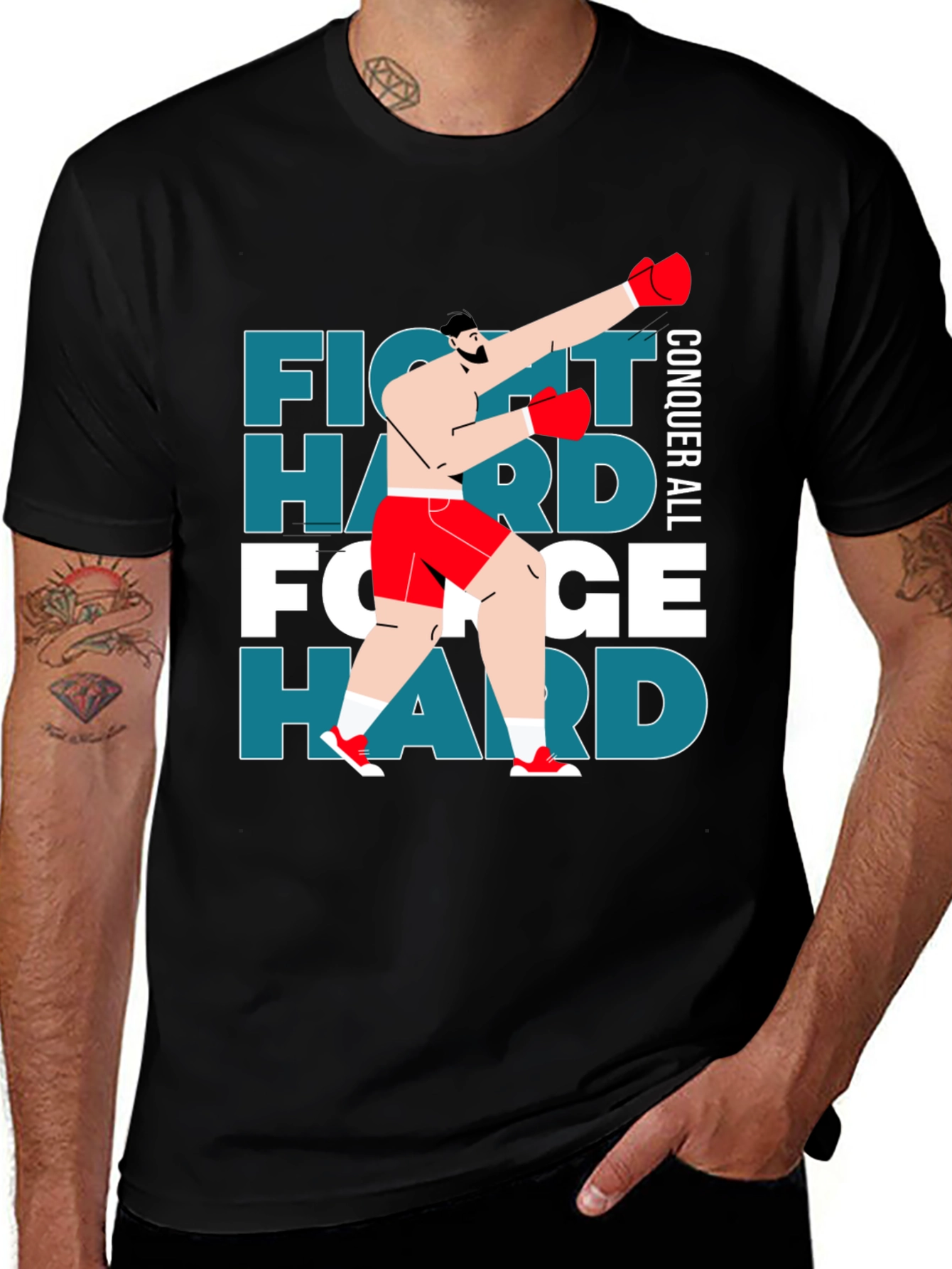 Variant 22 of Fight Hard Black Graphic Tee