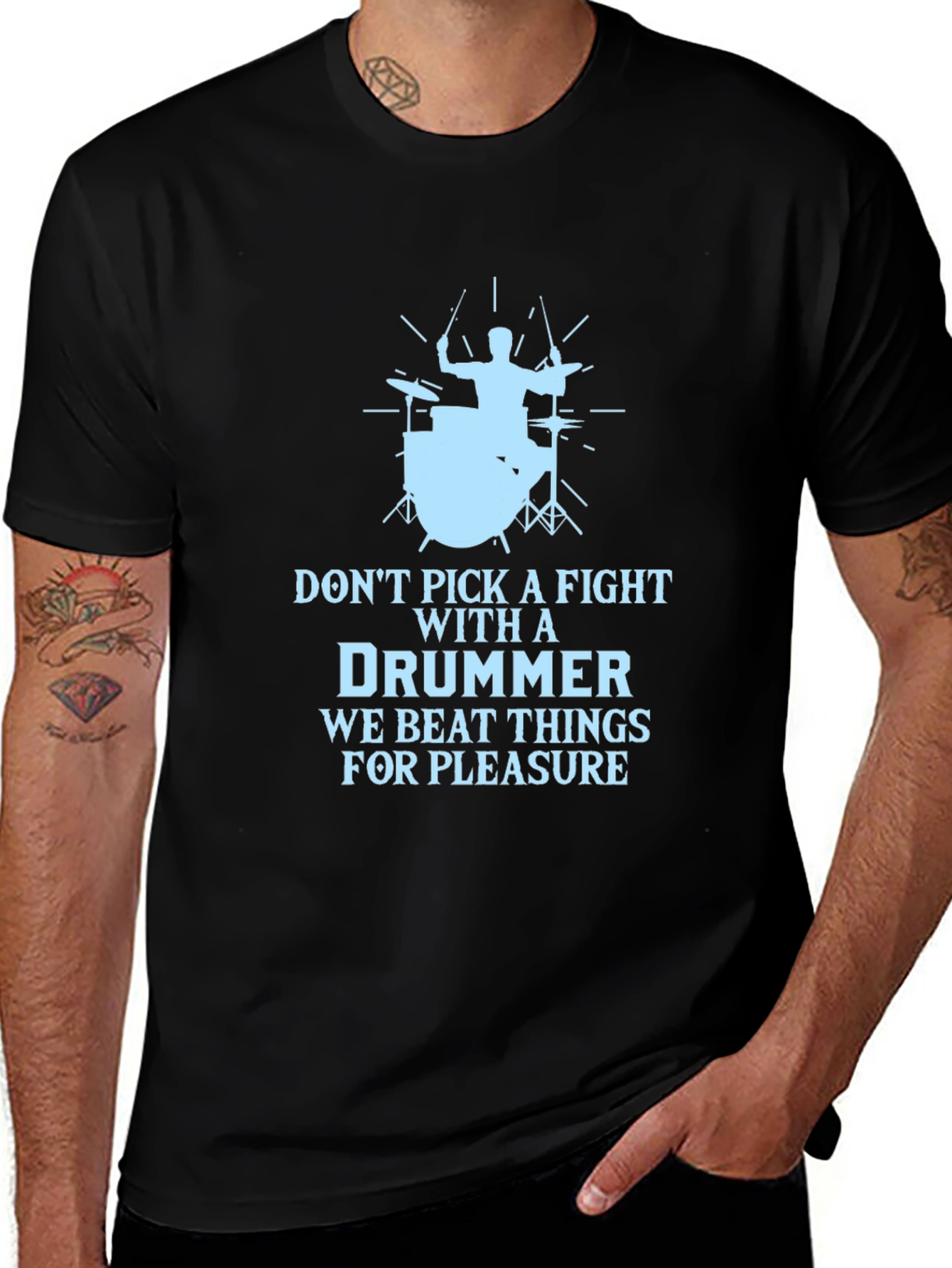 Variant 21 of Drummer T-Shirt - Beat Things For Pleasure!