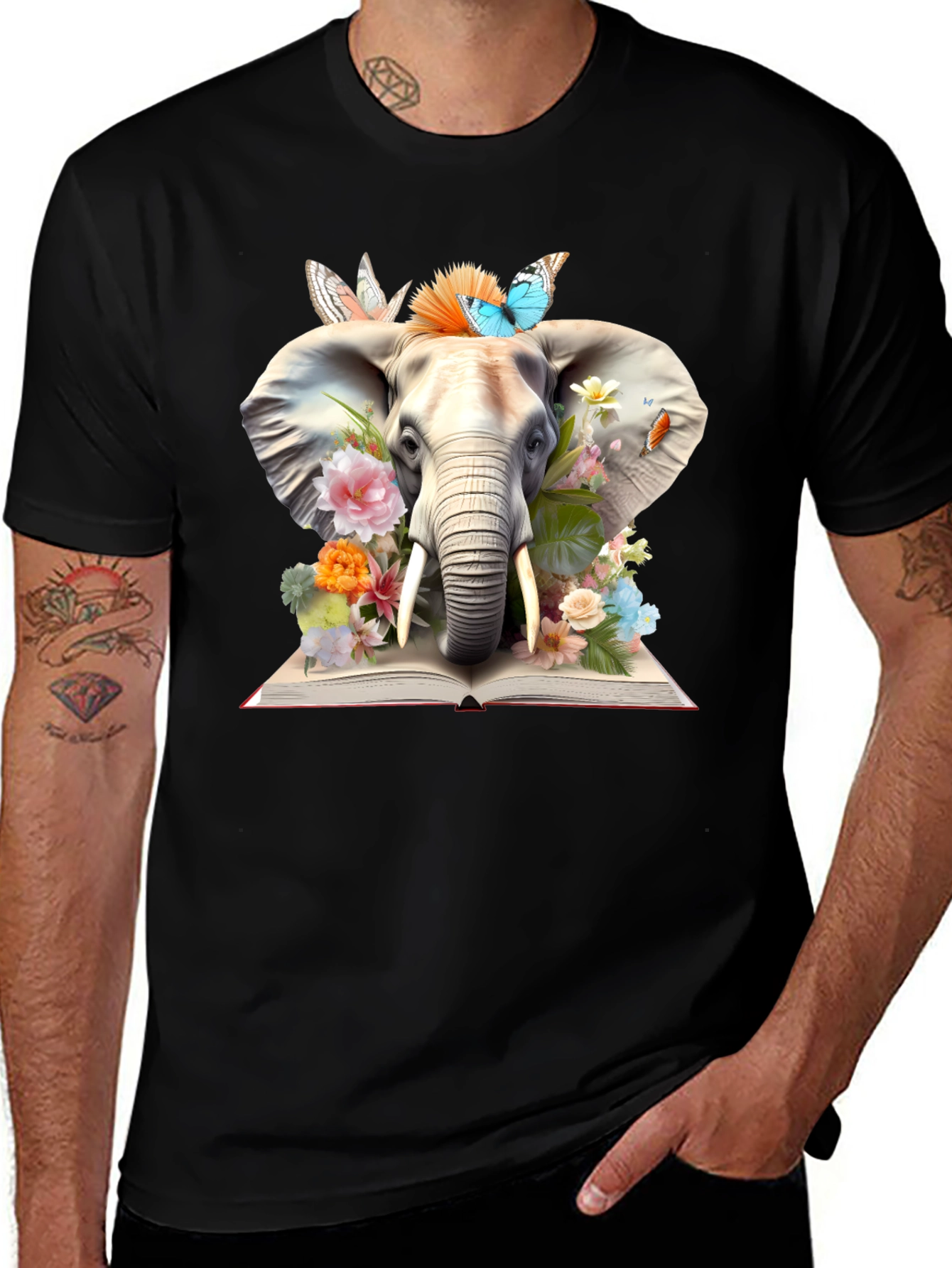 Variant 9 of Elephant Reading Book T-Shirt