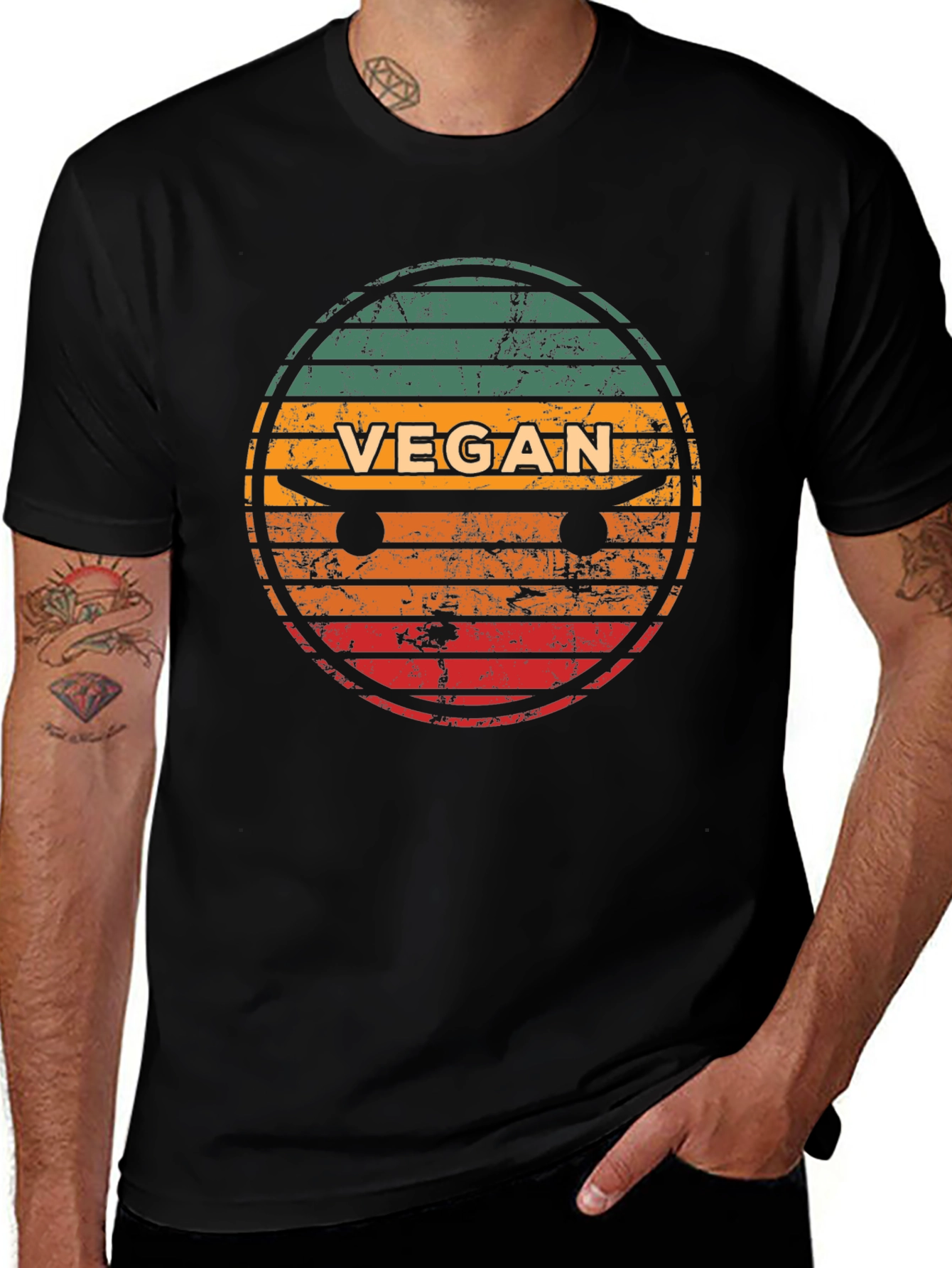 Variant 19 of Vegan Skateboard T-Shirt - Retro Style Tee