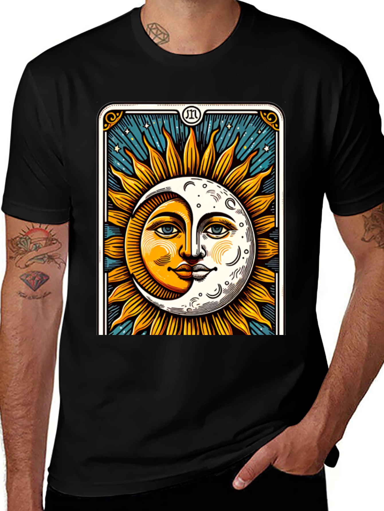 Variant 11 of Sun and Moon Tarot Card Graphic Tee