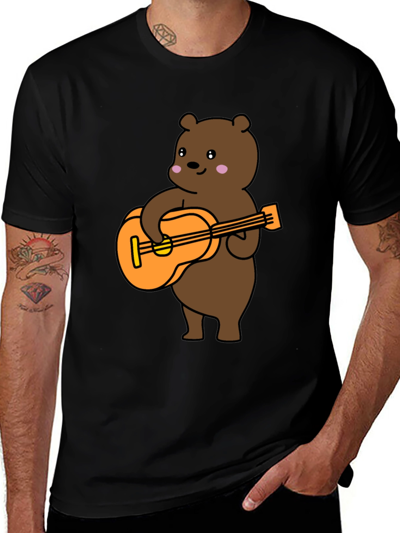 Variant 12 of Bear Playing Guitar Graphic T-Shirt