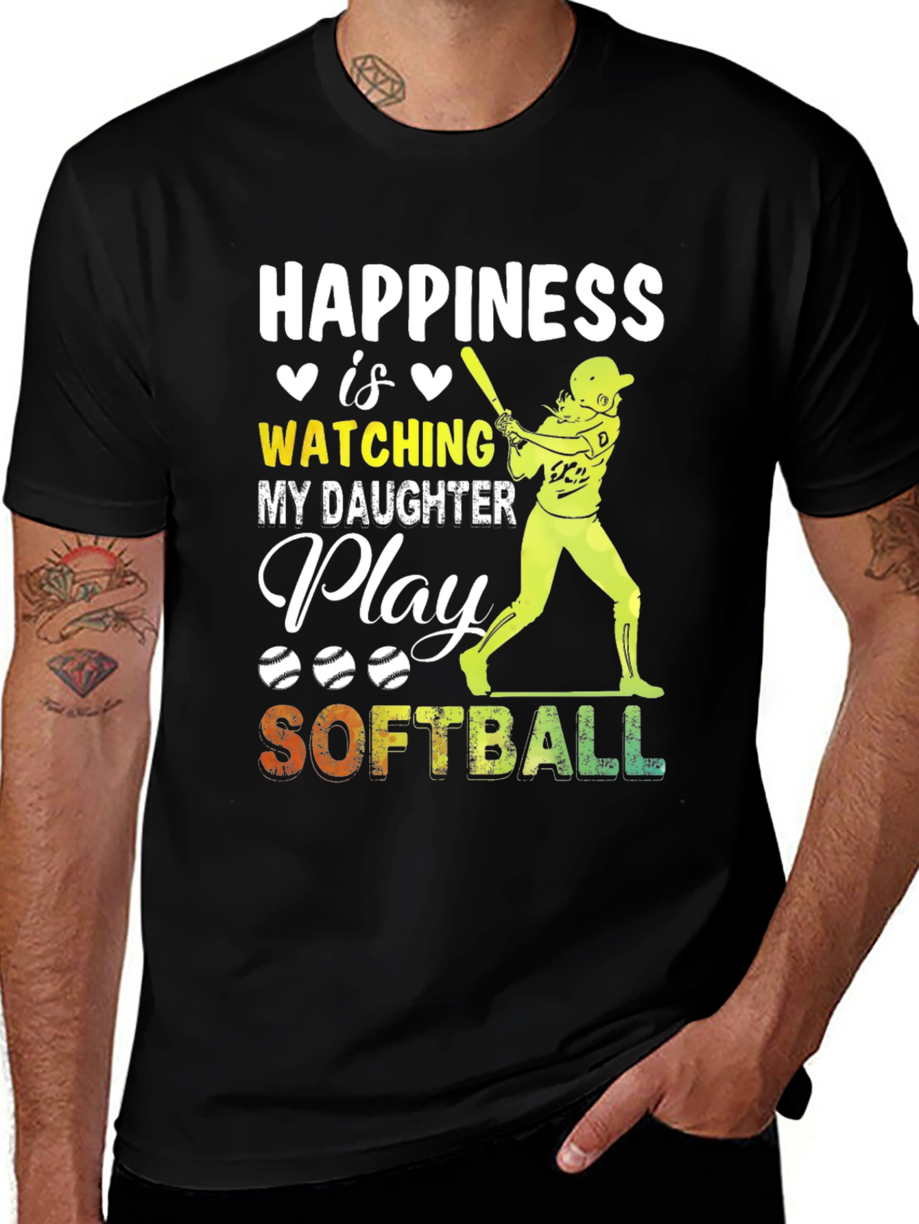 Variant 11 of Happiness Watching My Daughter Play Softball T-Shirt