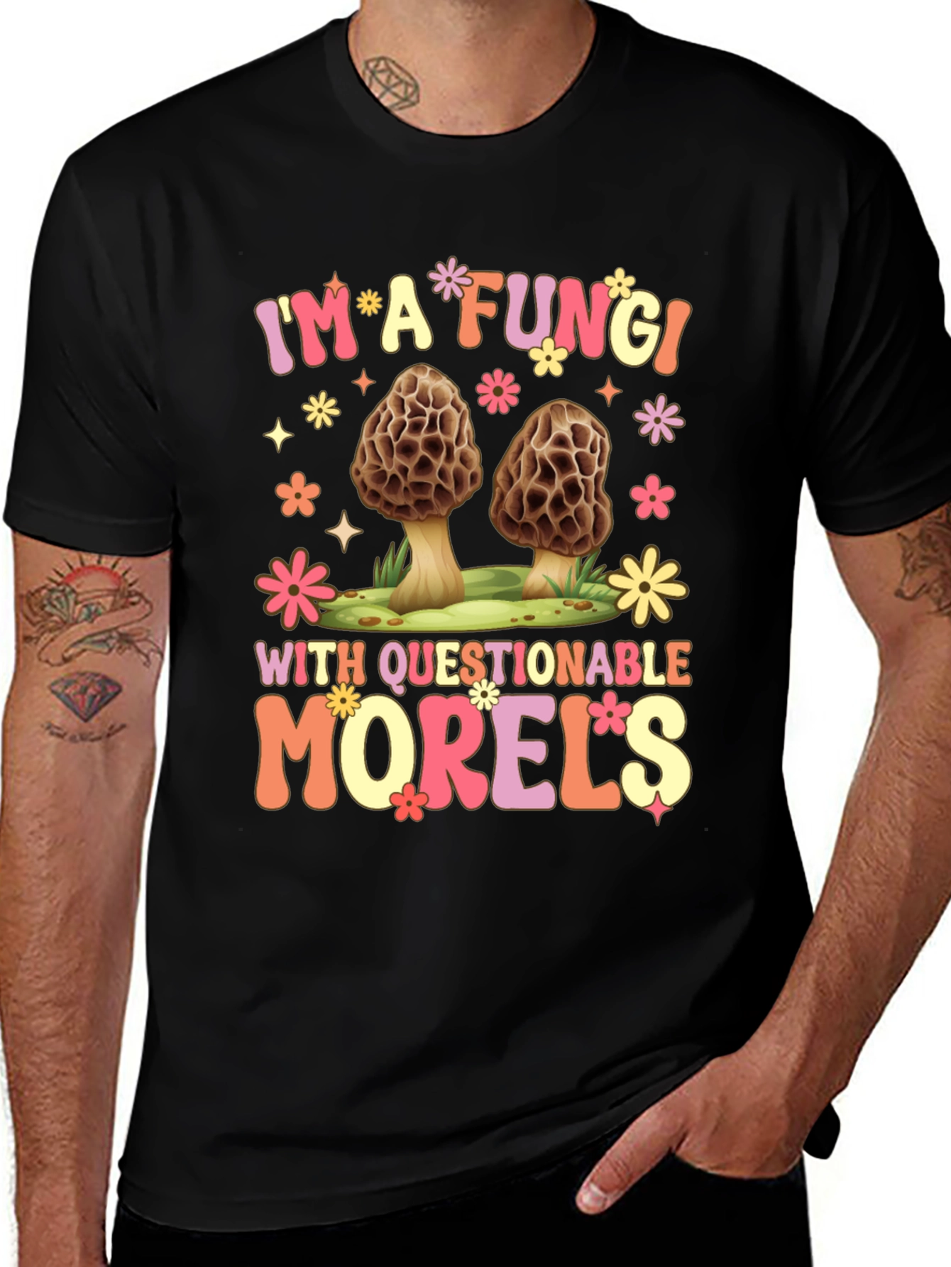 Variant 5 of Fungi Morel Mushroom Graphic Tee