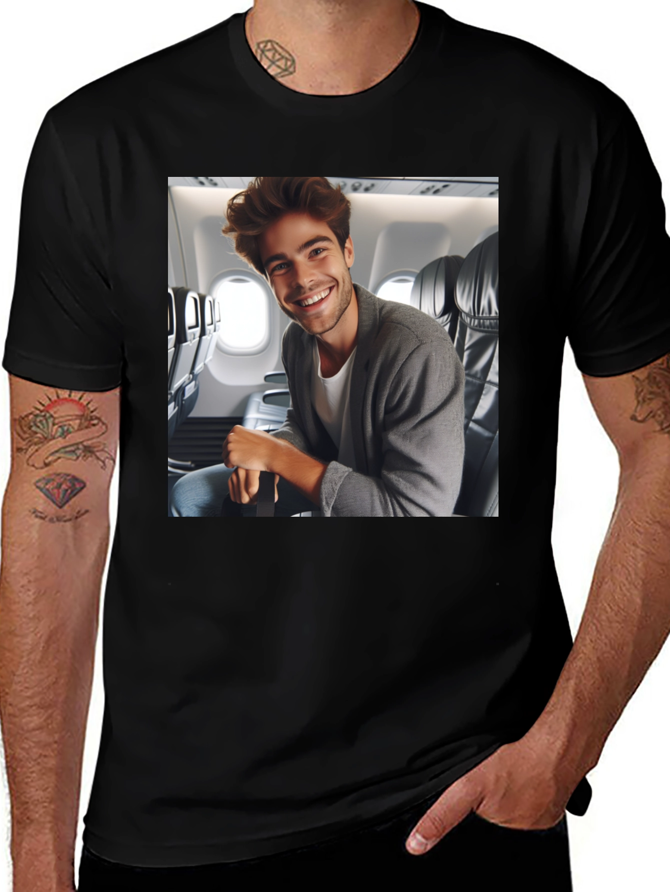 Variant 18 of Smiling Man Airplane T-Shirt