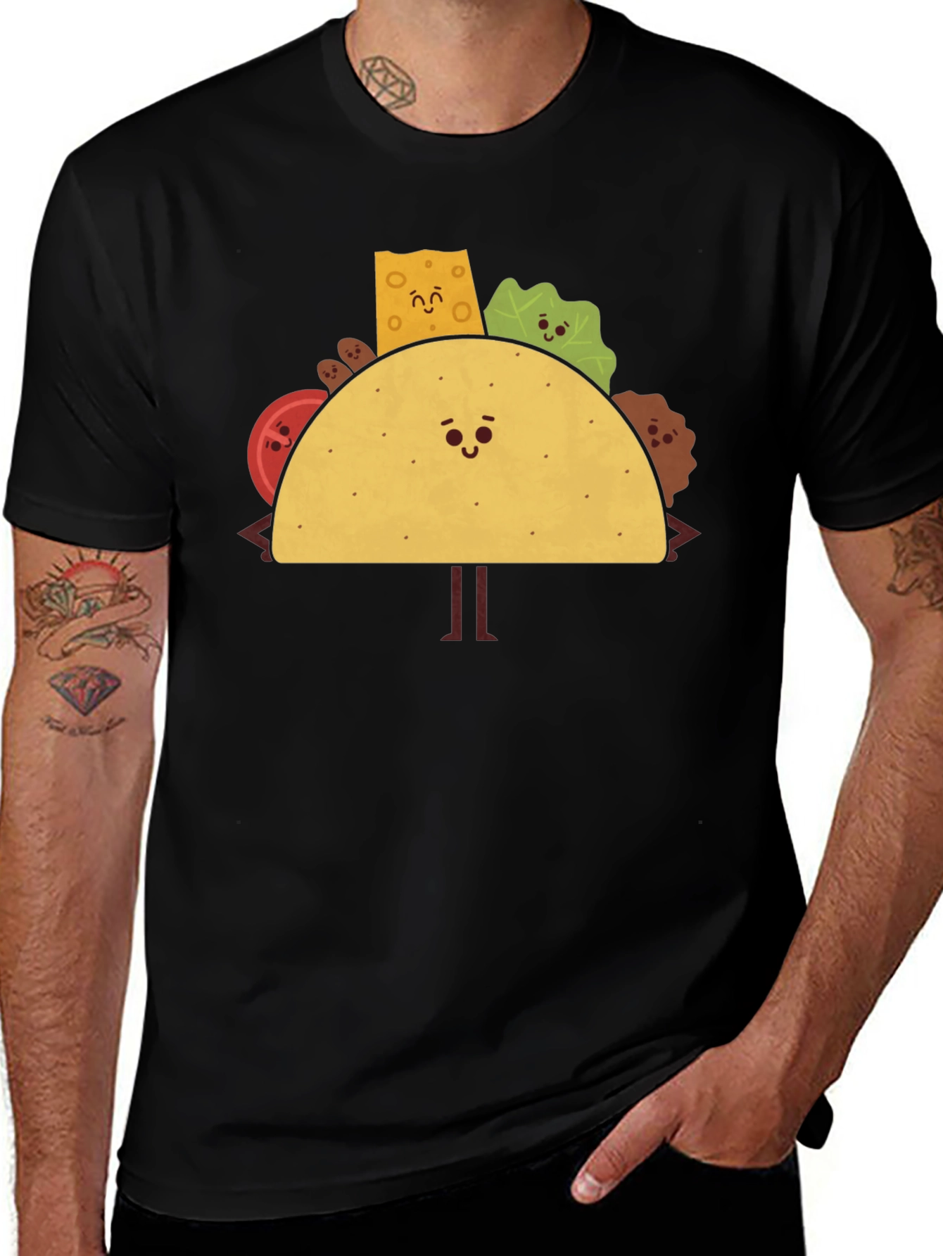 Variant 4 of Cute Taco Character Graphic T-Shirt