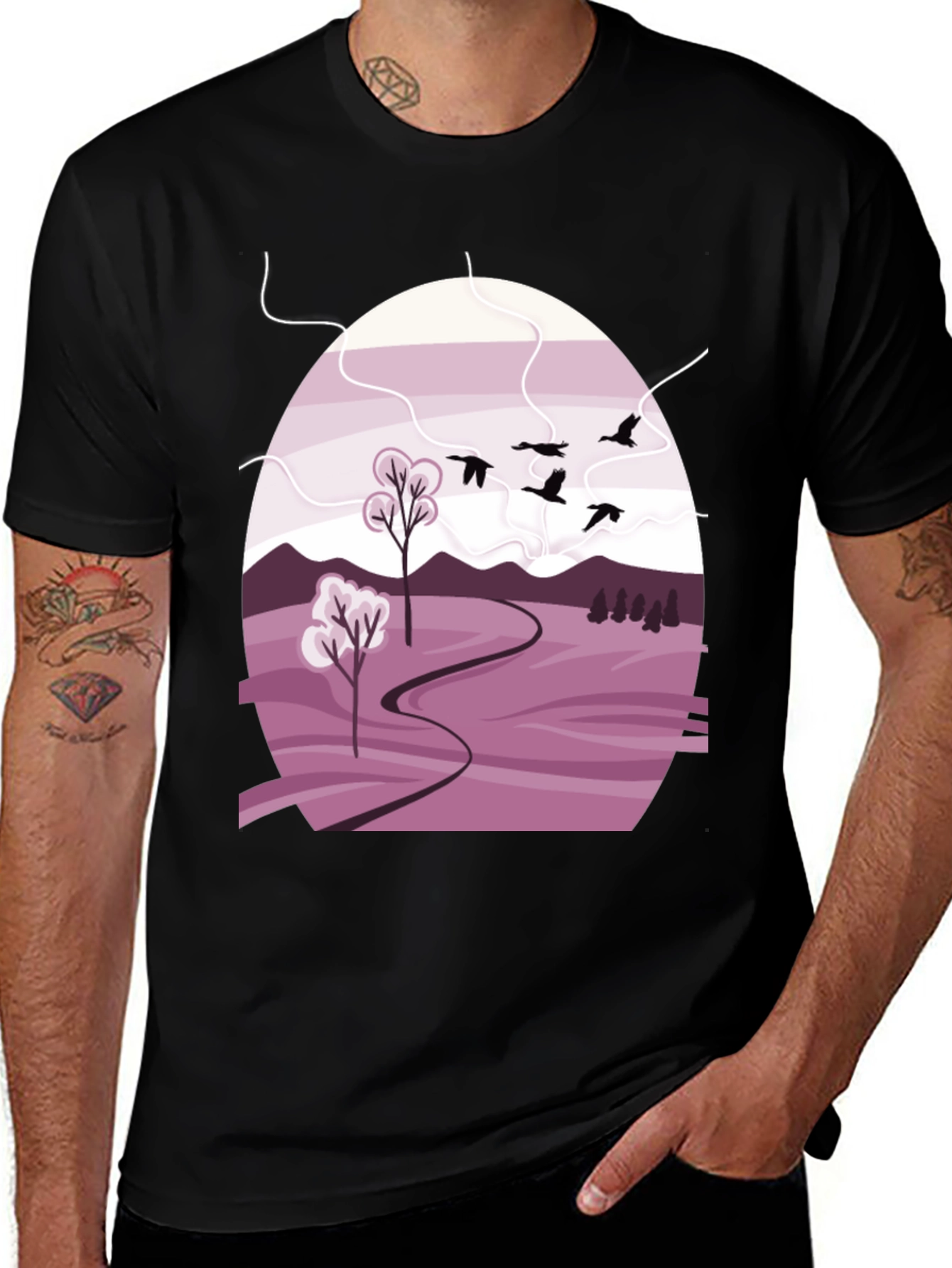 Variant 8 of Nature Landscape Graphic Tee - Stylish Casual Wear