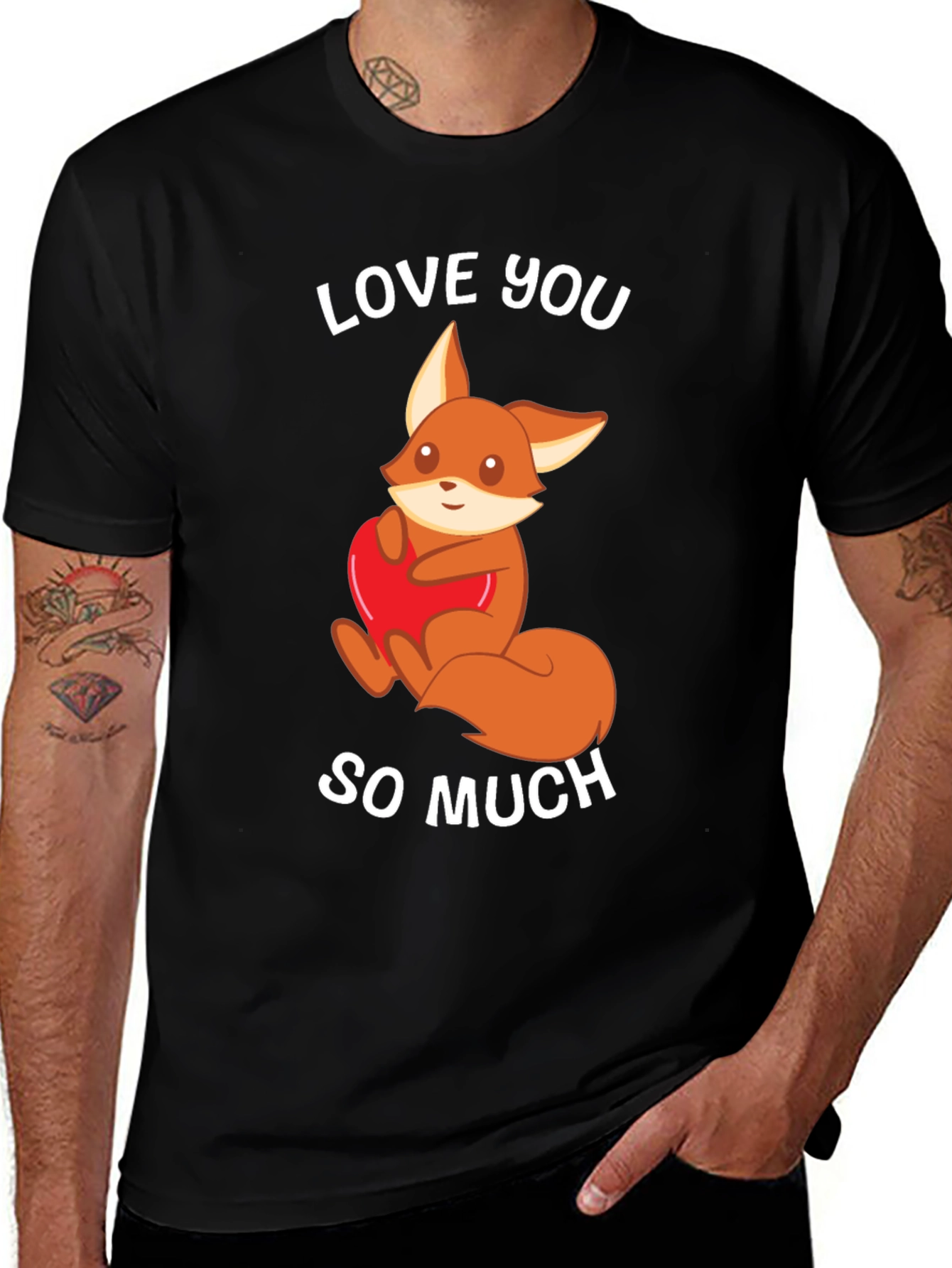 Variant 12 of Love You So Much Fox Graphic T-Shirt