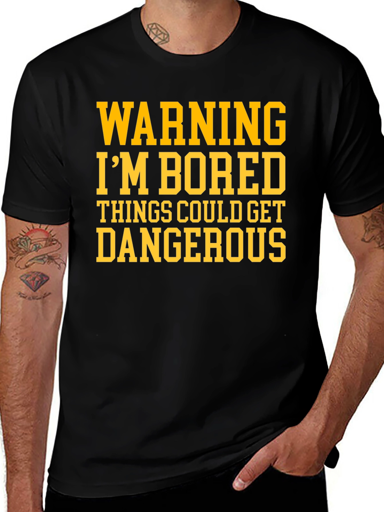 Variant 17 of Warning I'm Bored Funny Graphic T-Shirt