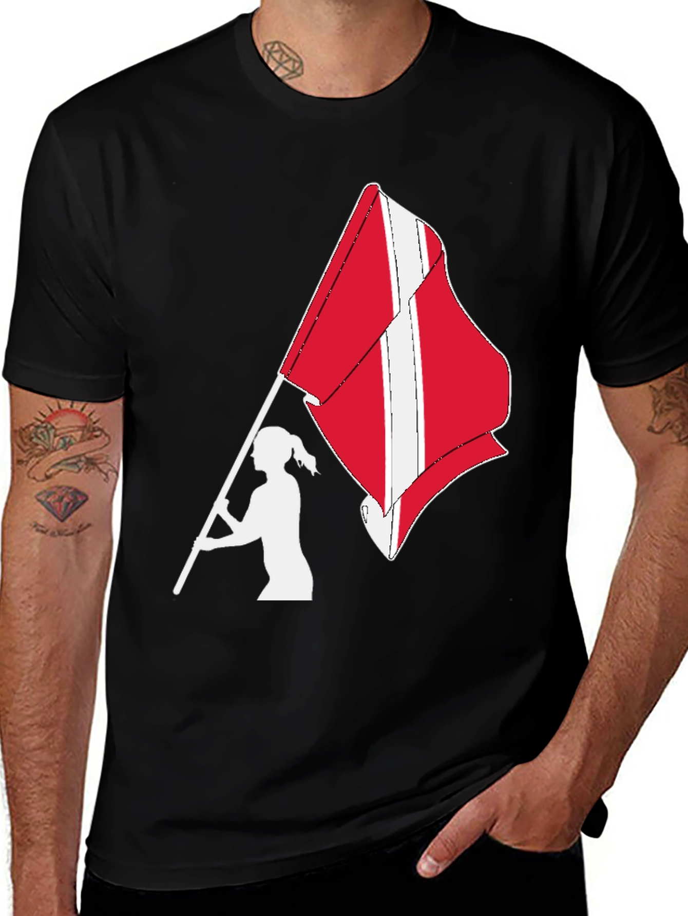 Variant 20 of Denmark Flag Waving T-Shirt