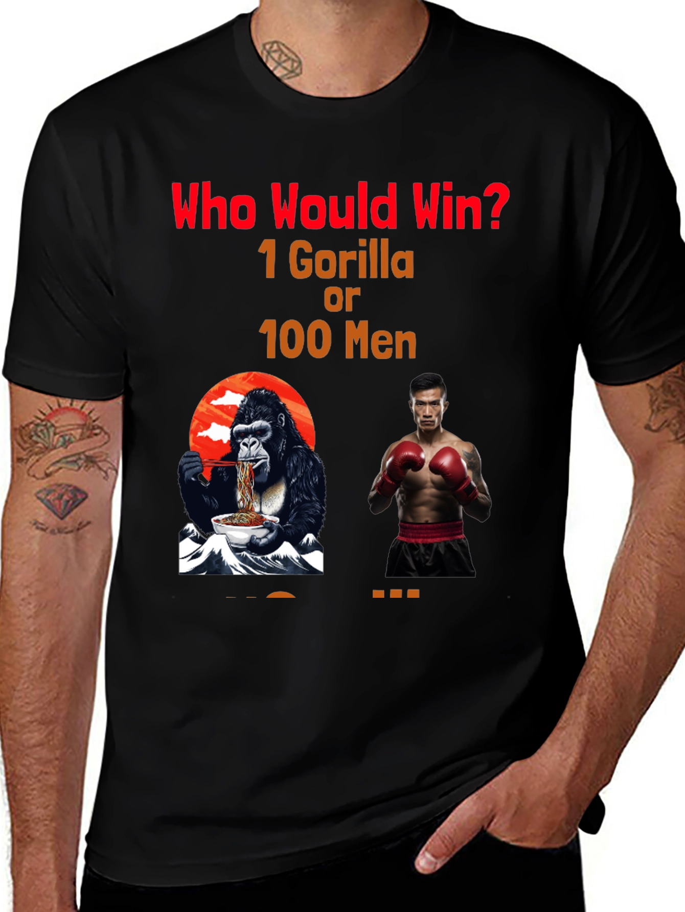 Variant 17 of Gorilla vs Men Graphic T-Shirt