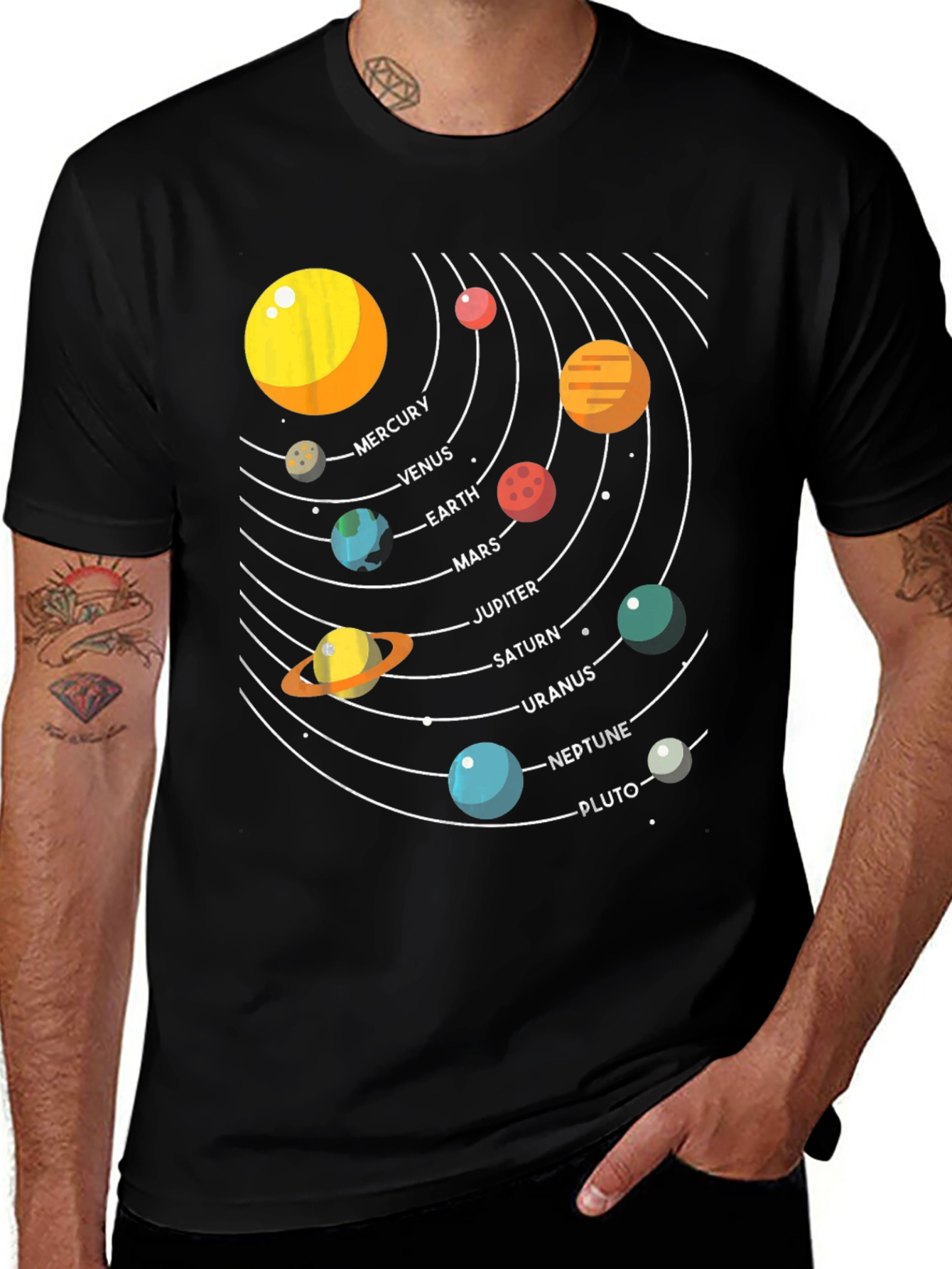 Variant 7 of Solar System Planets Graphic Print T-Shirt