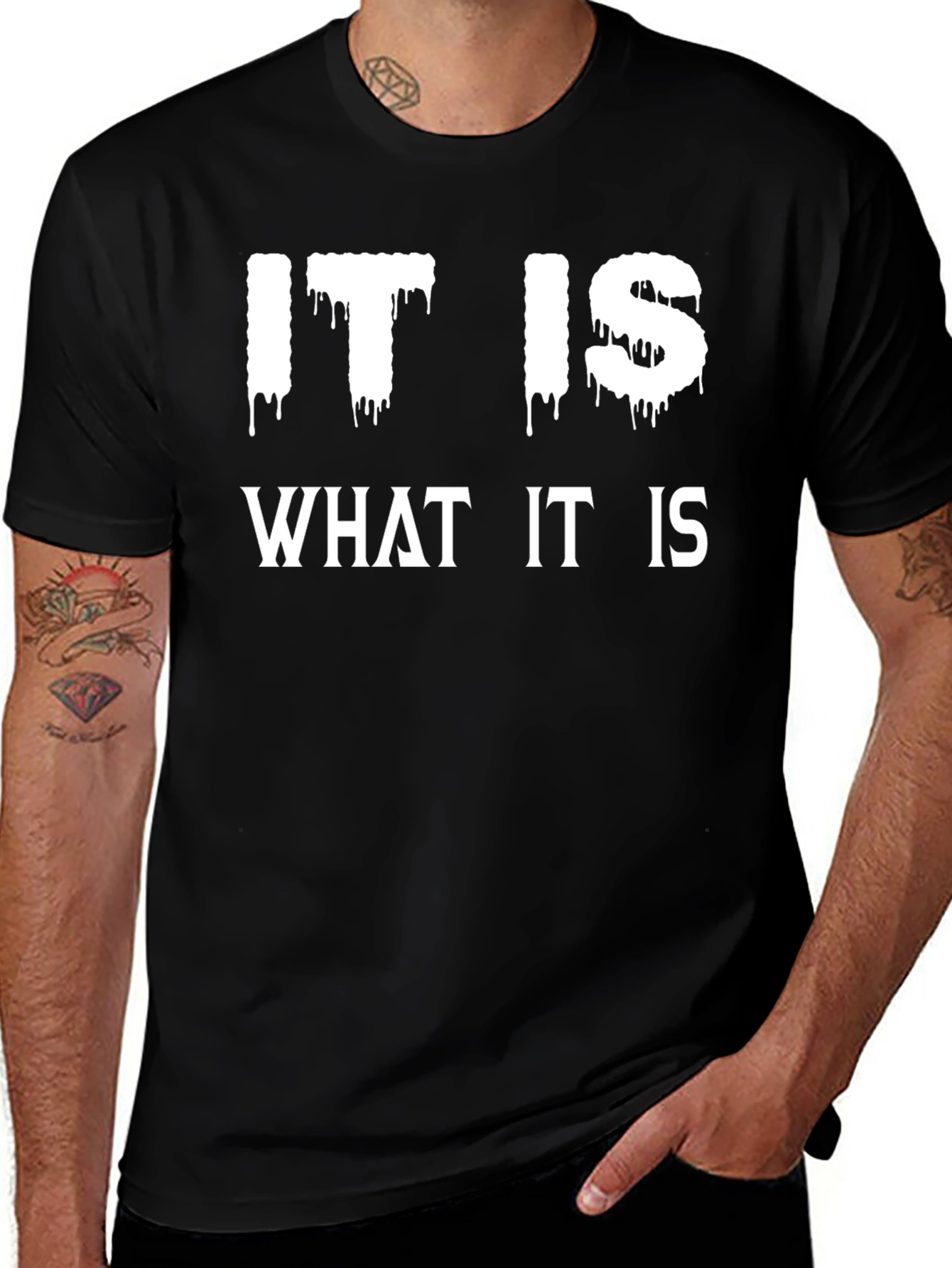 Variant 19 of It Is What It Is Graphic Tee - Black Cotton T-Shirt