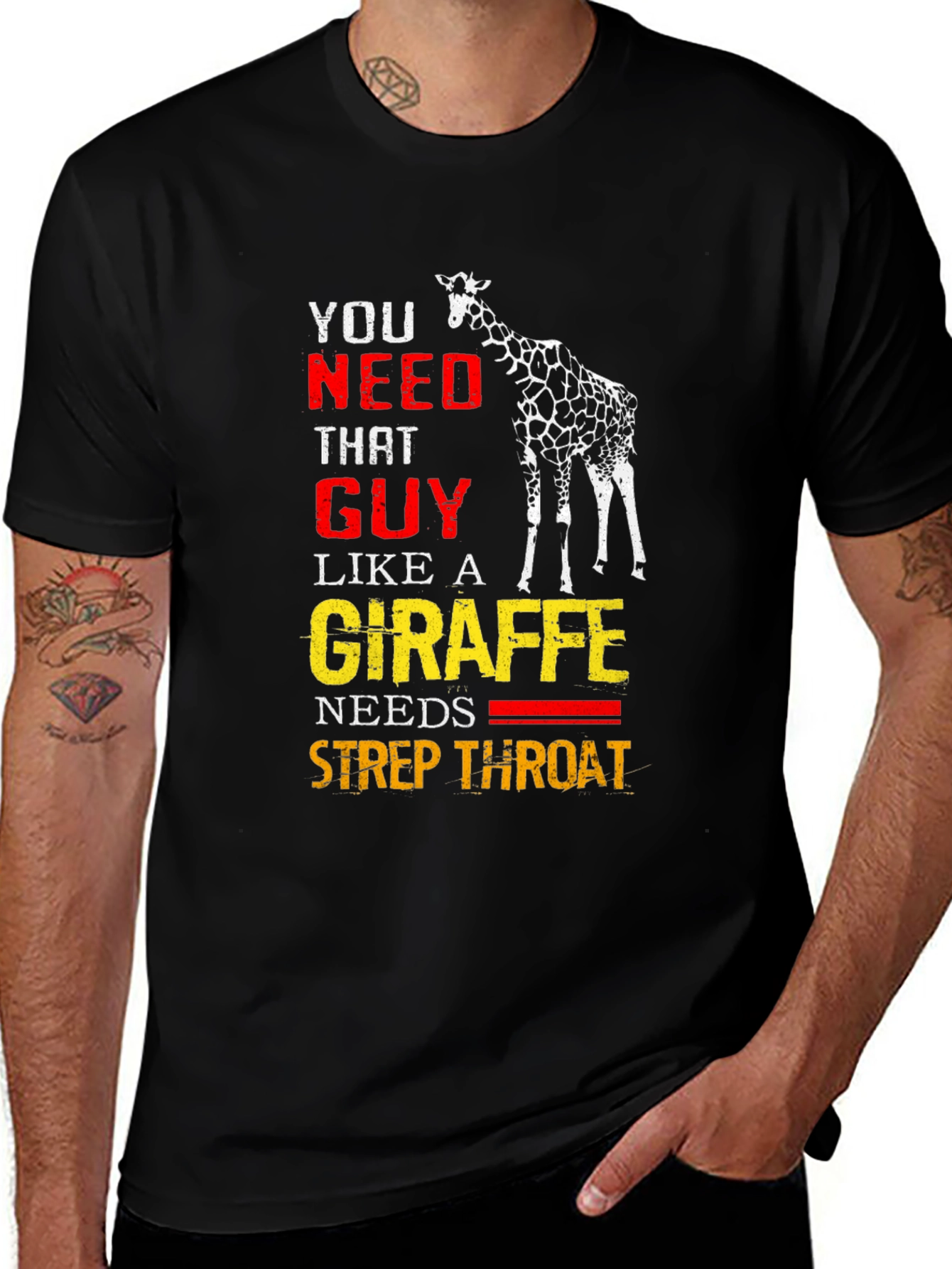 Variant 18 of Giraffe Strep Throat Graphic T-Shirt