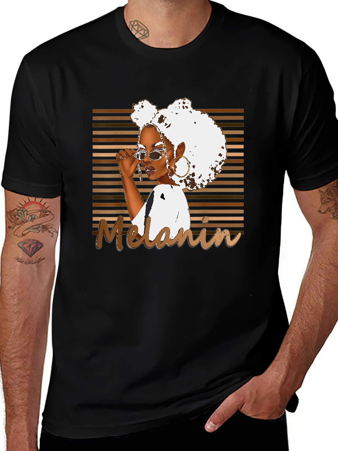 Melanin Queen Graphic Tee - Black Cotton T-Shirt
