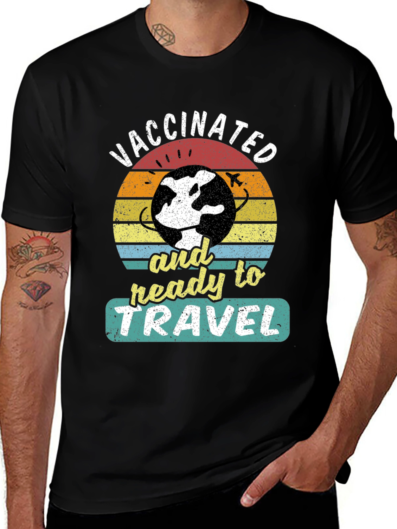 Variant 15 of Vaccinated and Ready to Travel T-Shirt