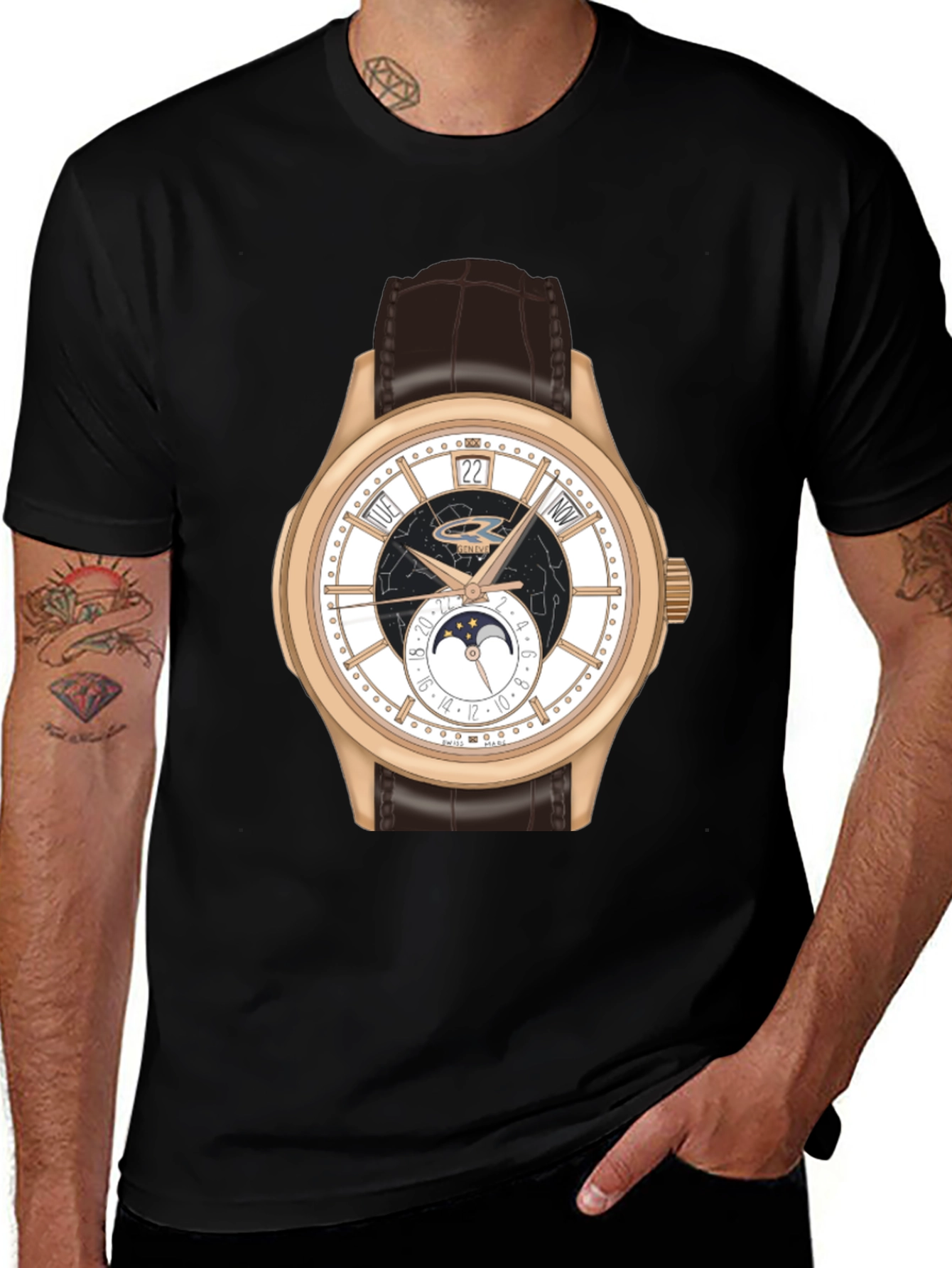 Variant 8 of Men's Black Watch Graphic T-Shirt