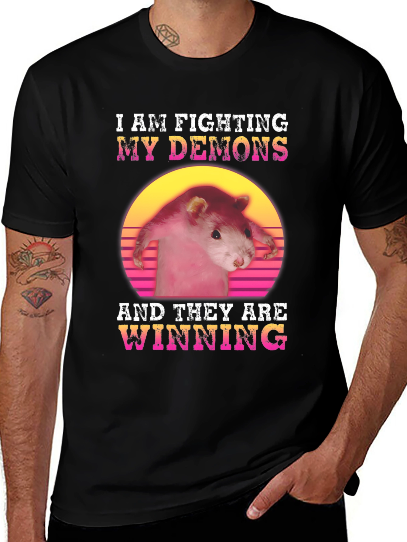 Variant 15 of Fighting My Demons Rat Graphic Tee