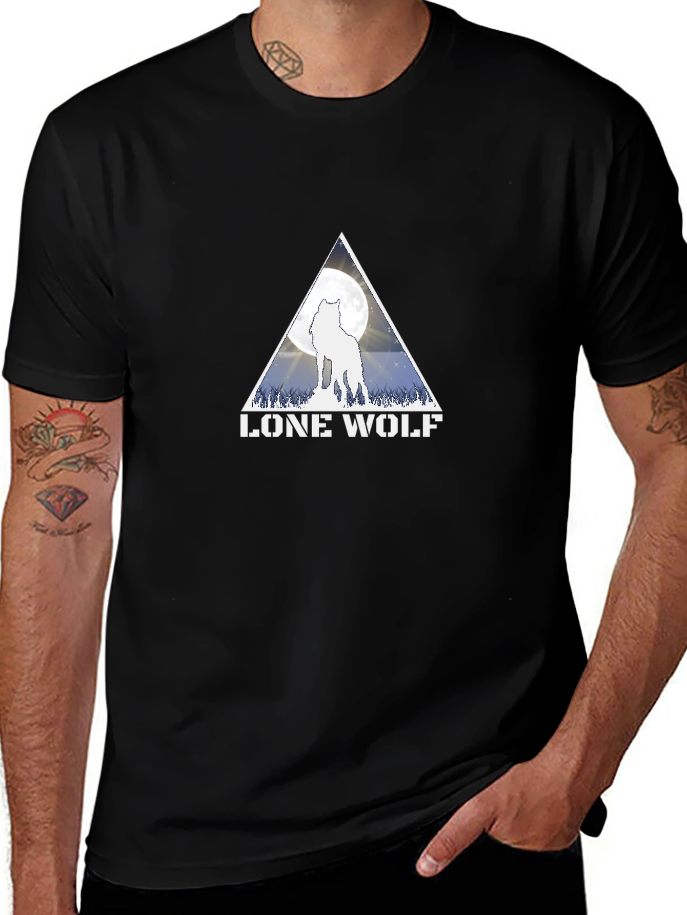 Variant 9 of Lone Wolf Graphic Tee - Black T-Shirt
