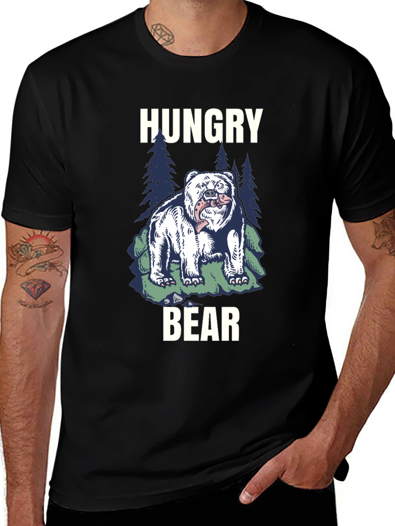 Variant 19 of Hungry Bear Graphic Tee - Nature Inspired T-Shirt