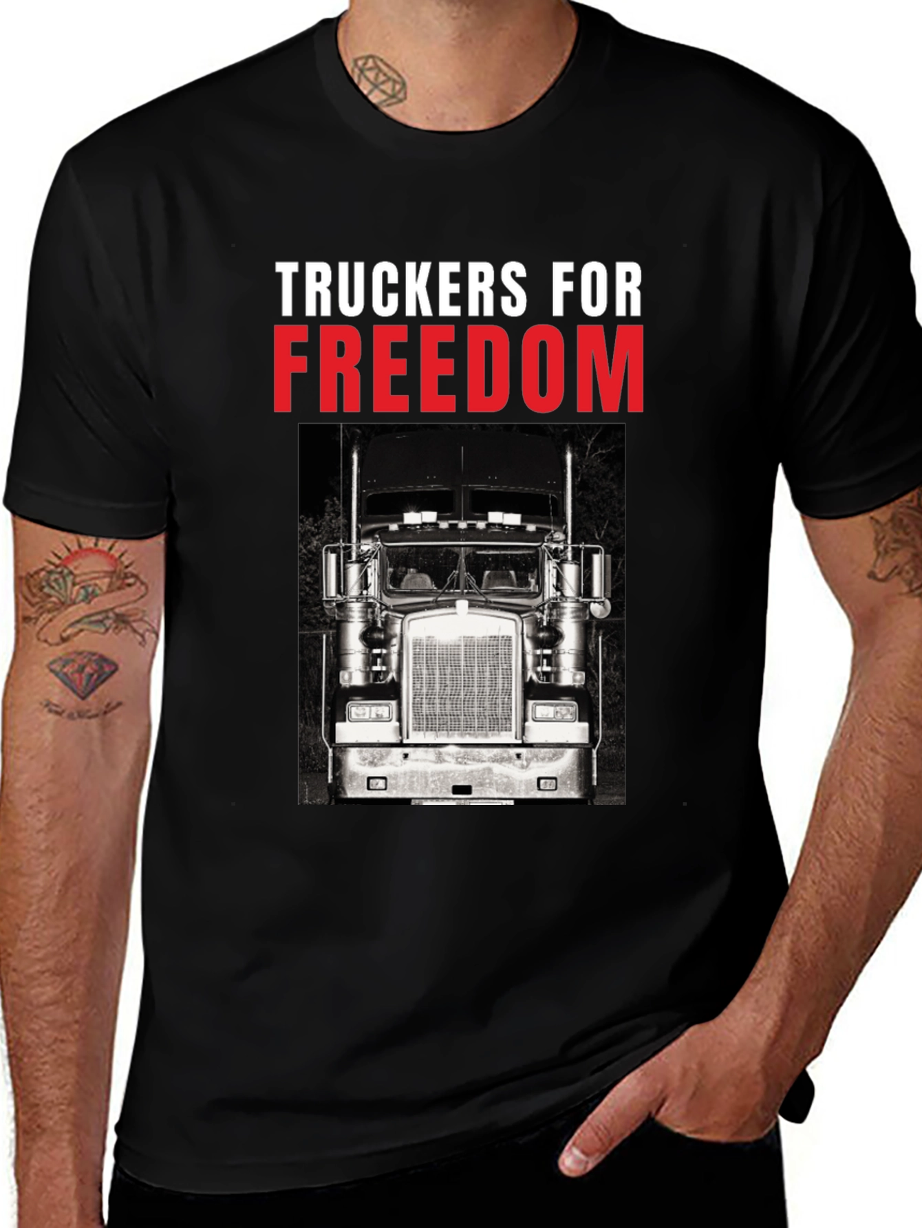 Variant 5 of Truckers for Freedom Black T-Shirt