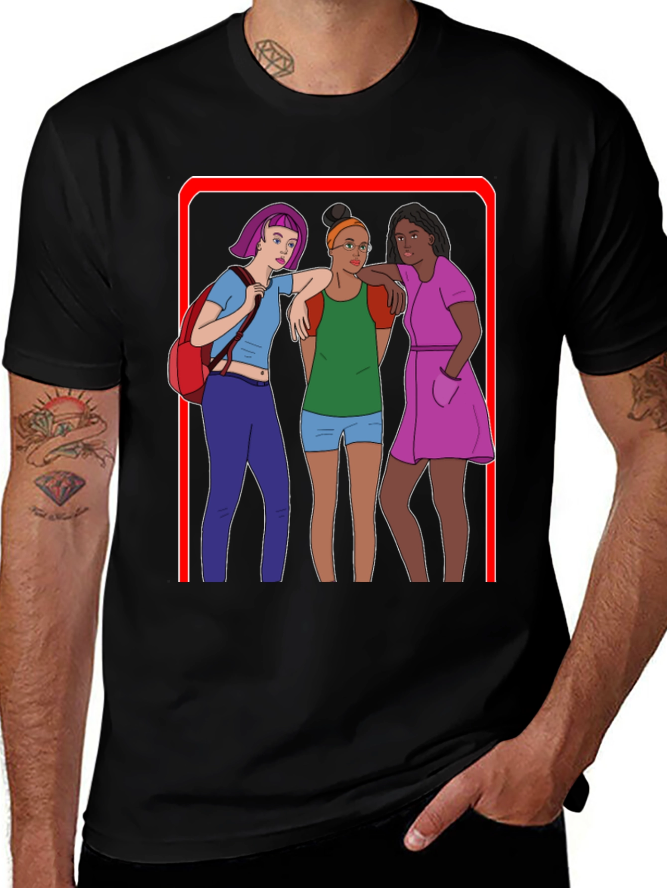 Variant 29 of Cartoon Graphic T-Shirt - Three Friends