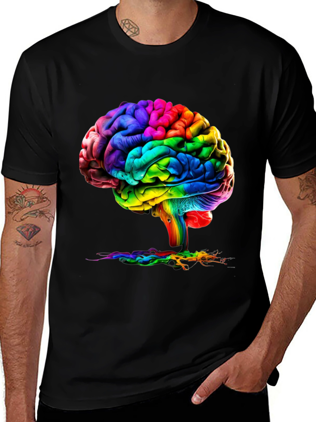 Variant 14 of Rainbow Brain Graphic Tee - Express Yourself