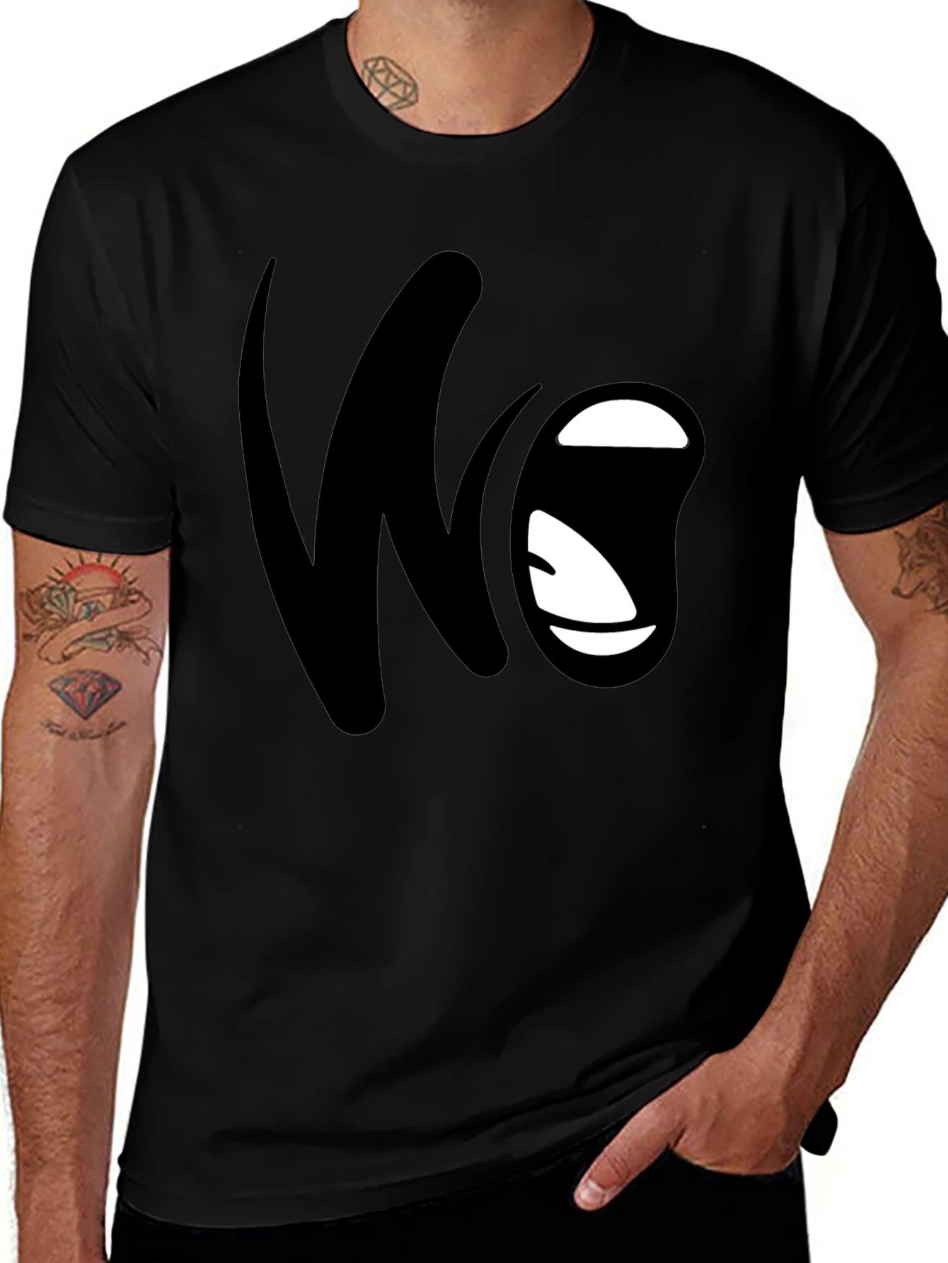 Variant 7 of Woah! Graphic Print Black T-Shirt