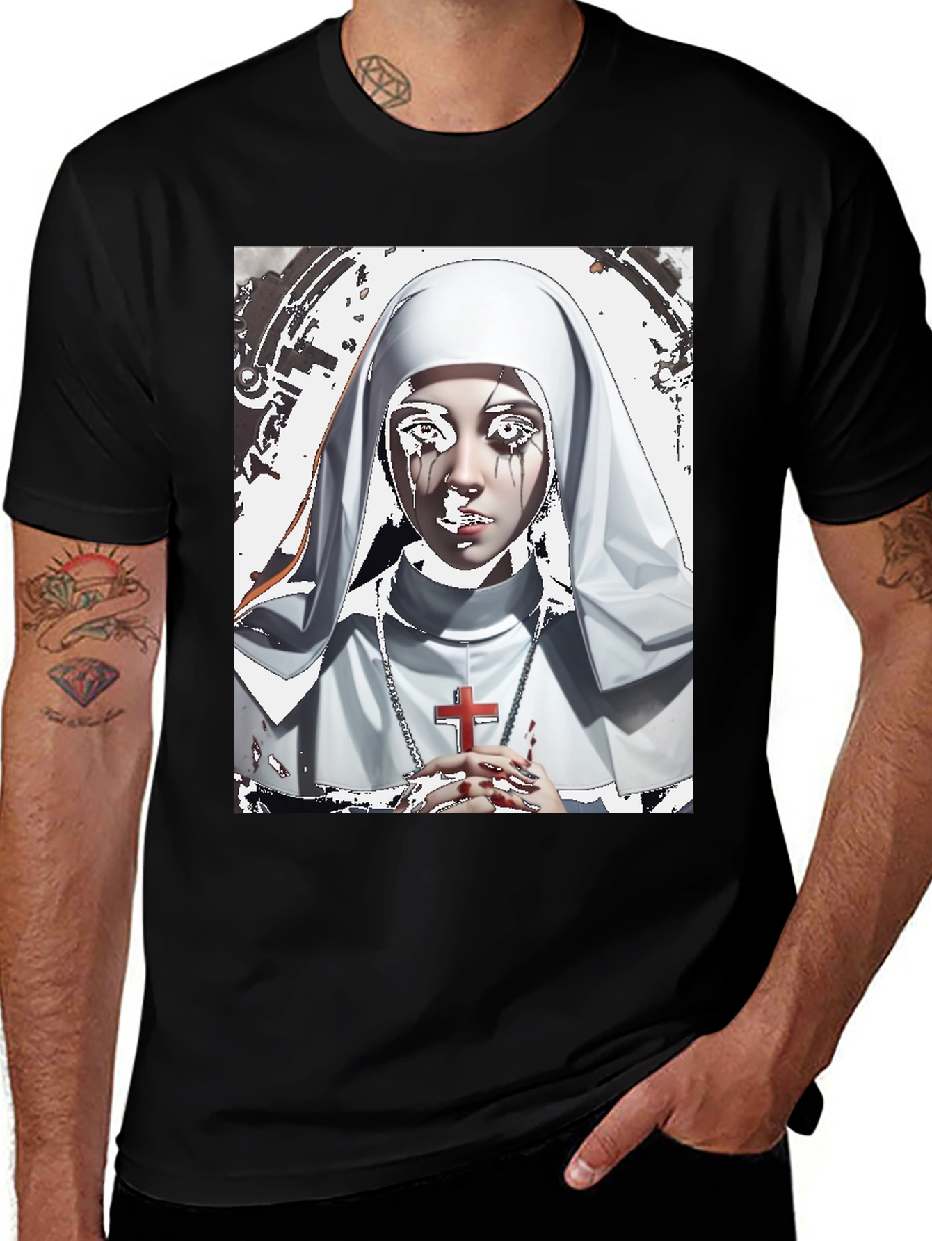 Variant 3 of Creepy Nun Graphic T-Shirt
