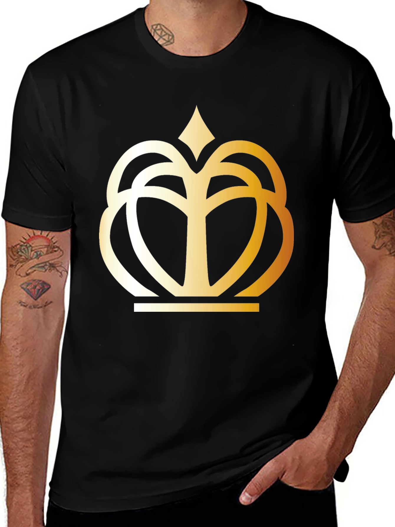 Variant 5 of Golden Crown Graphic Black T-Shirt