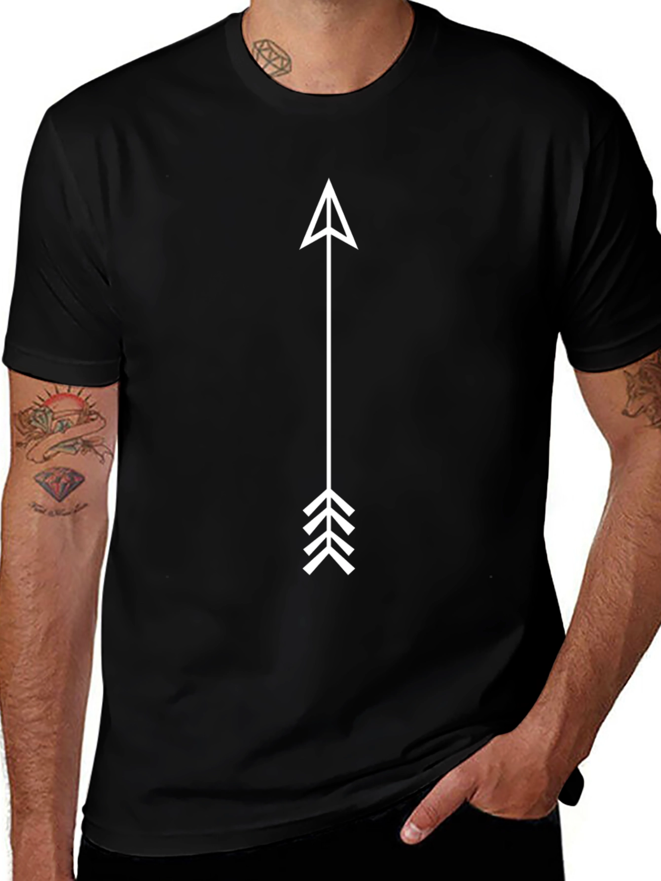 Variant 22 of Modern Arrow Graphic Tee - Black