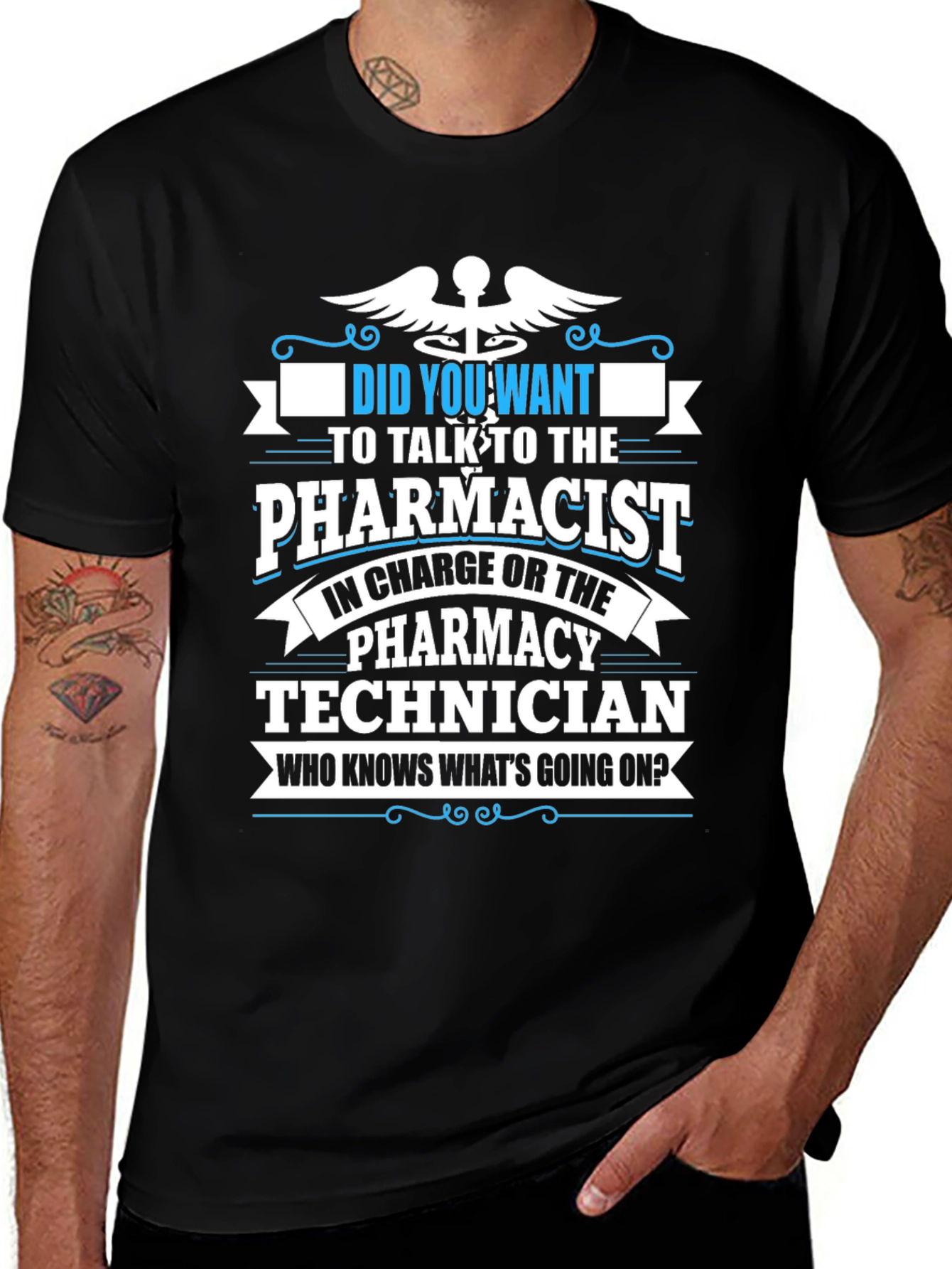 Black Pharmacy Technician T-Shirt main image