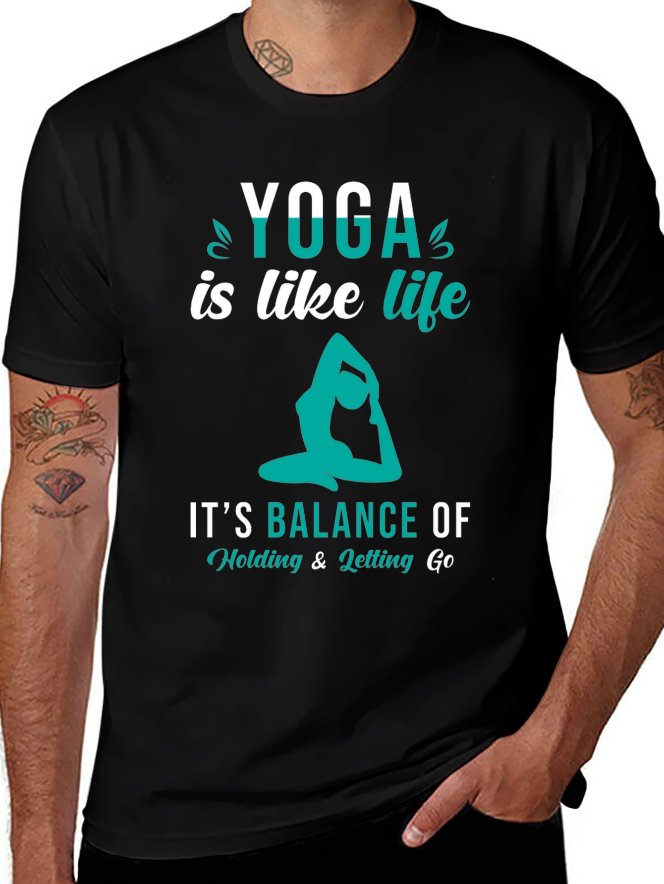 Yoga is Like Life Black Graphic Tee