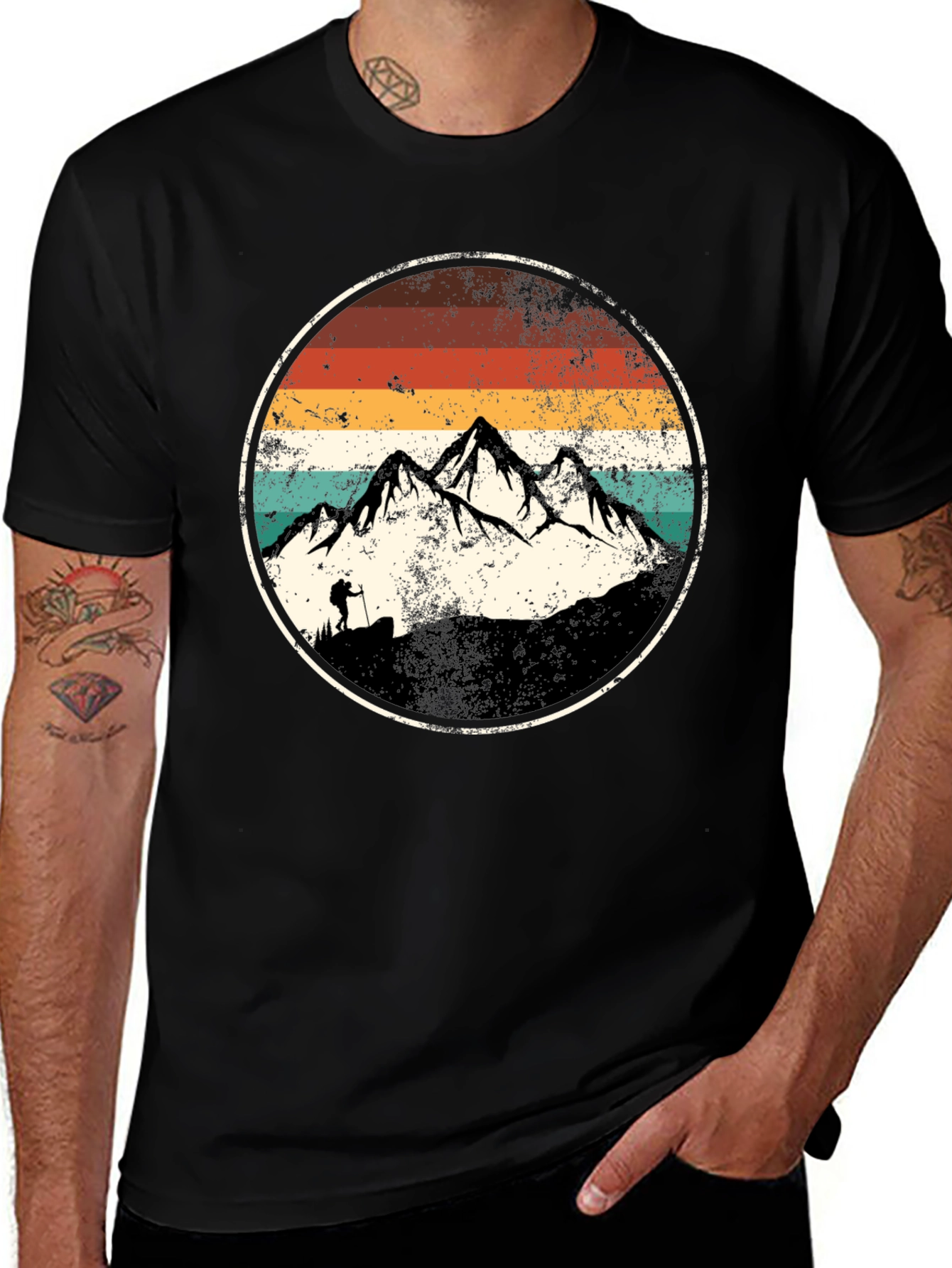 Variant 12 of Vintage Mountain Hiker Graphic T-Shirt