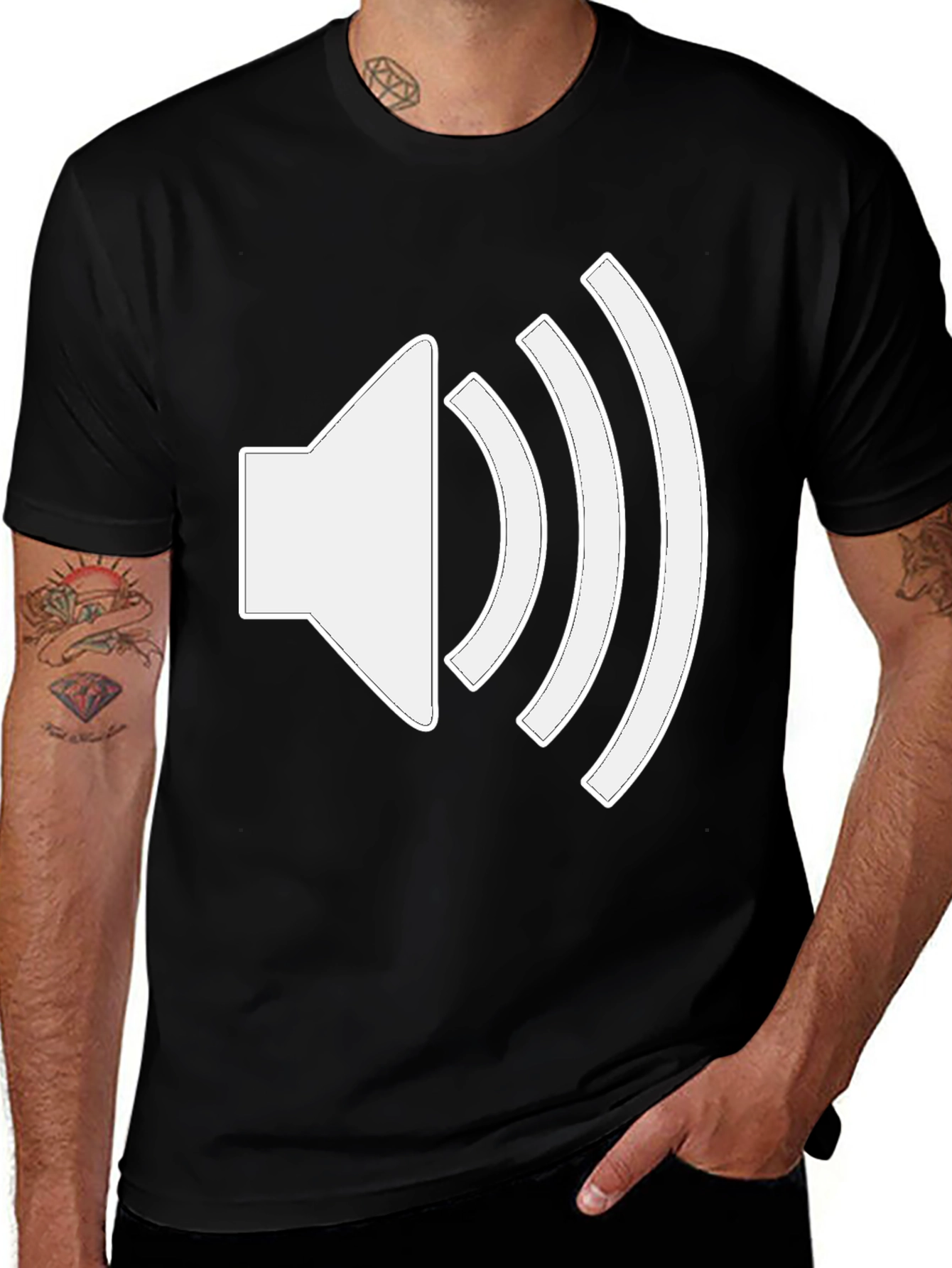 Variant 22 of Sound Wave Graphic Tee - Black Cotton Casual T-Shirt