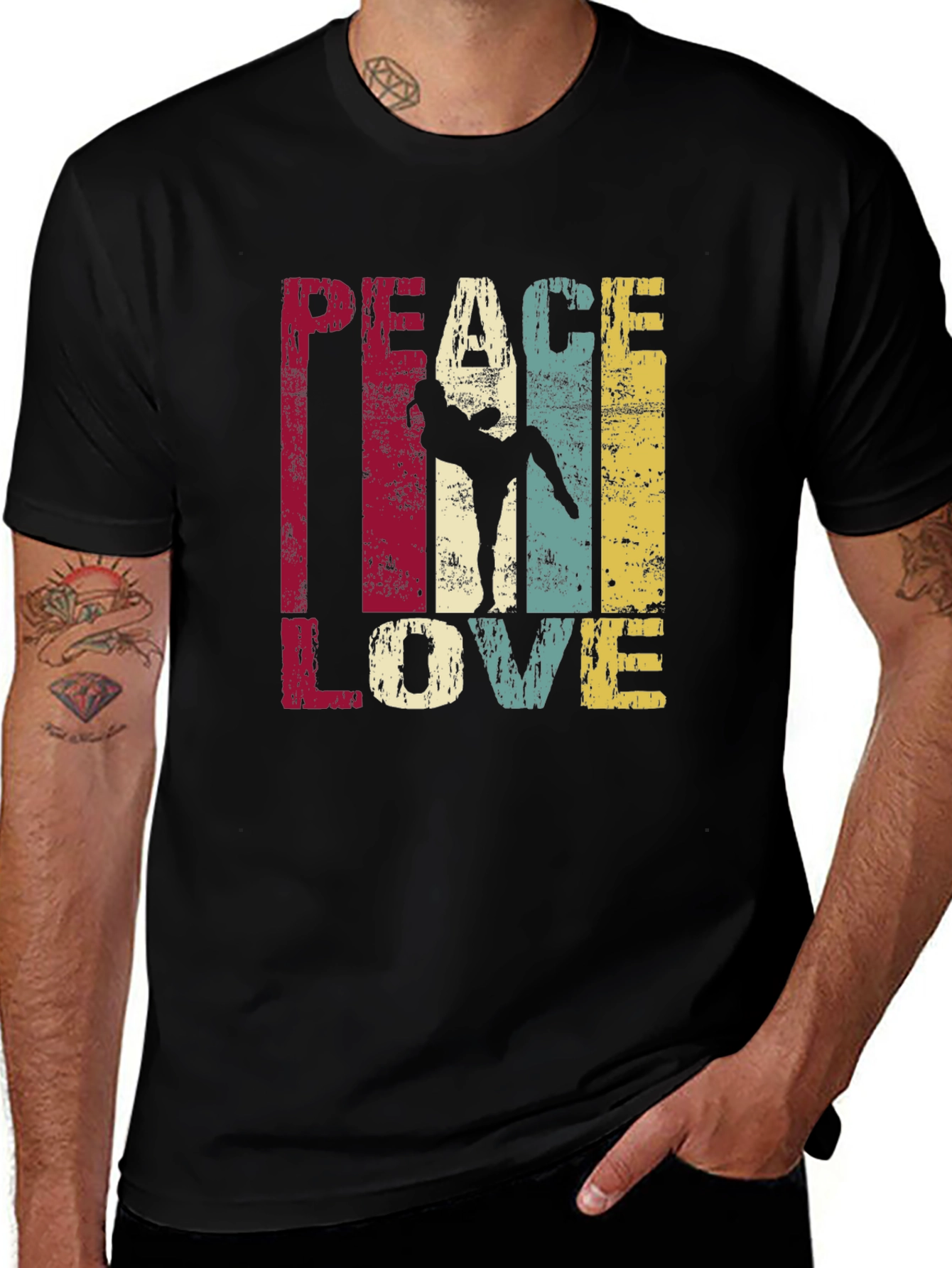 Variant 27 of Peace Love Karate Retro Graphic T-Shirt