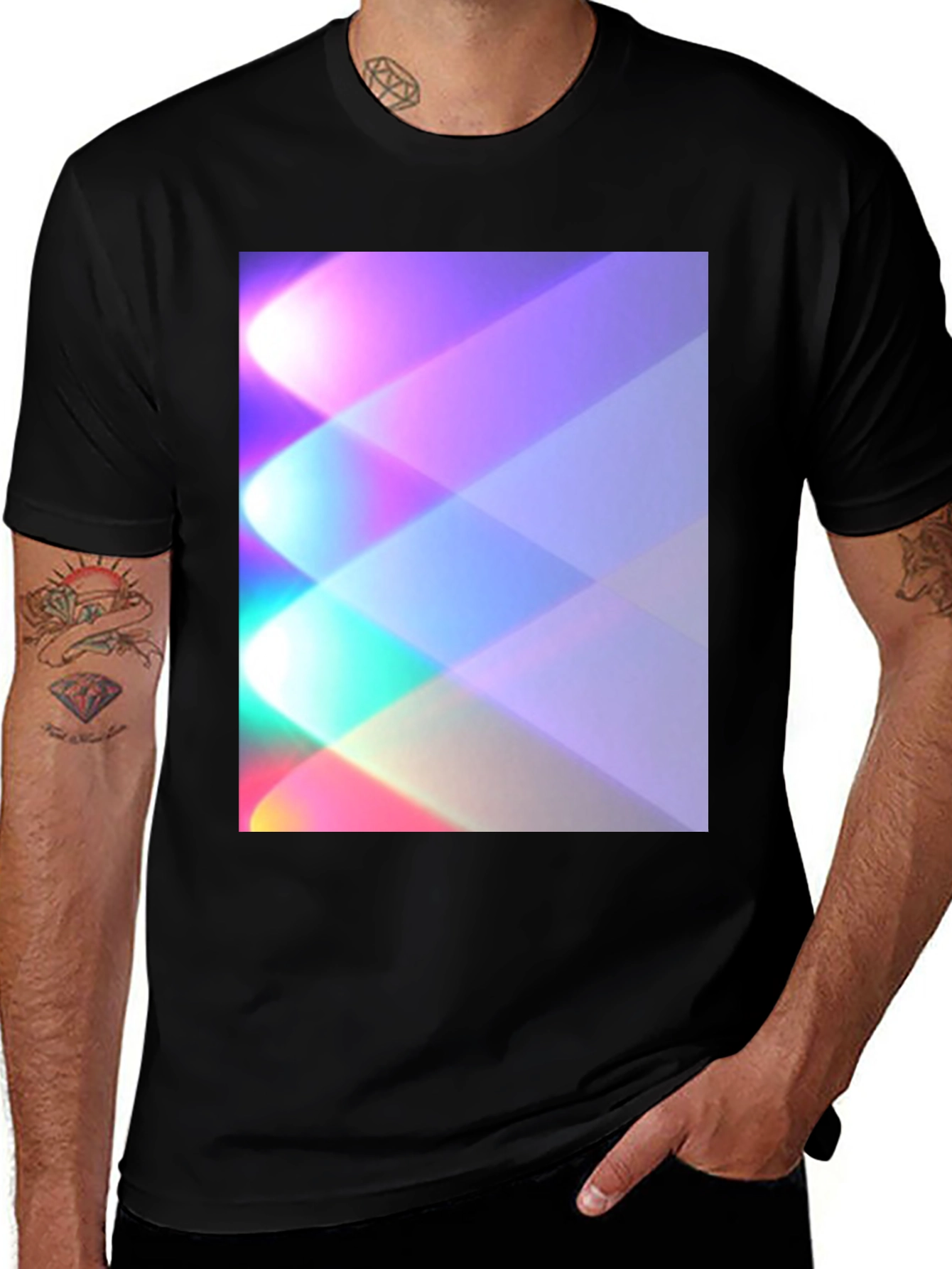 Variant 13 of Abstract Prism Graphic Tee - Modern Style