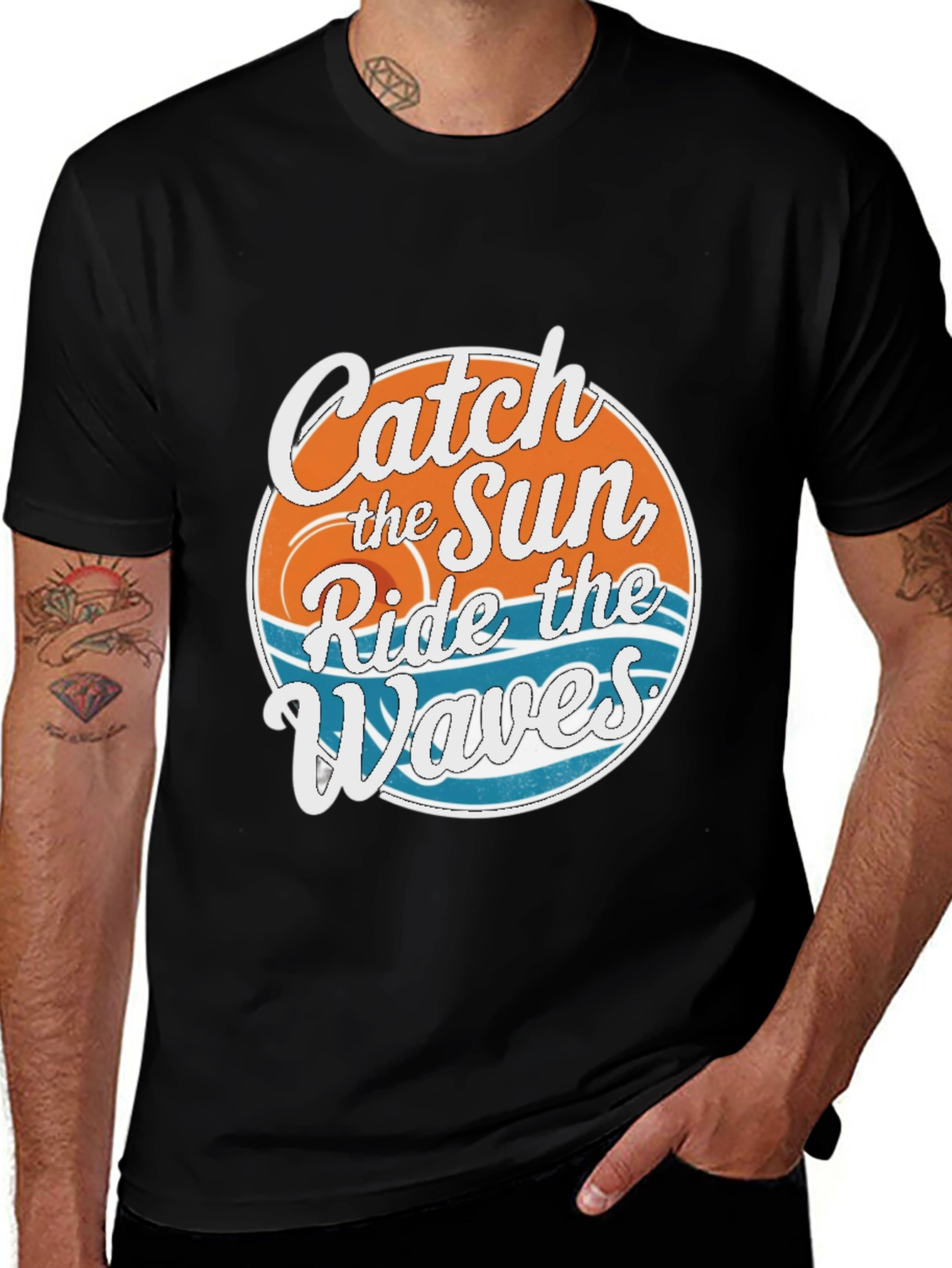 Variant 20 of Catch the Sun Ride the Waves Graphic Tee