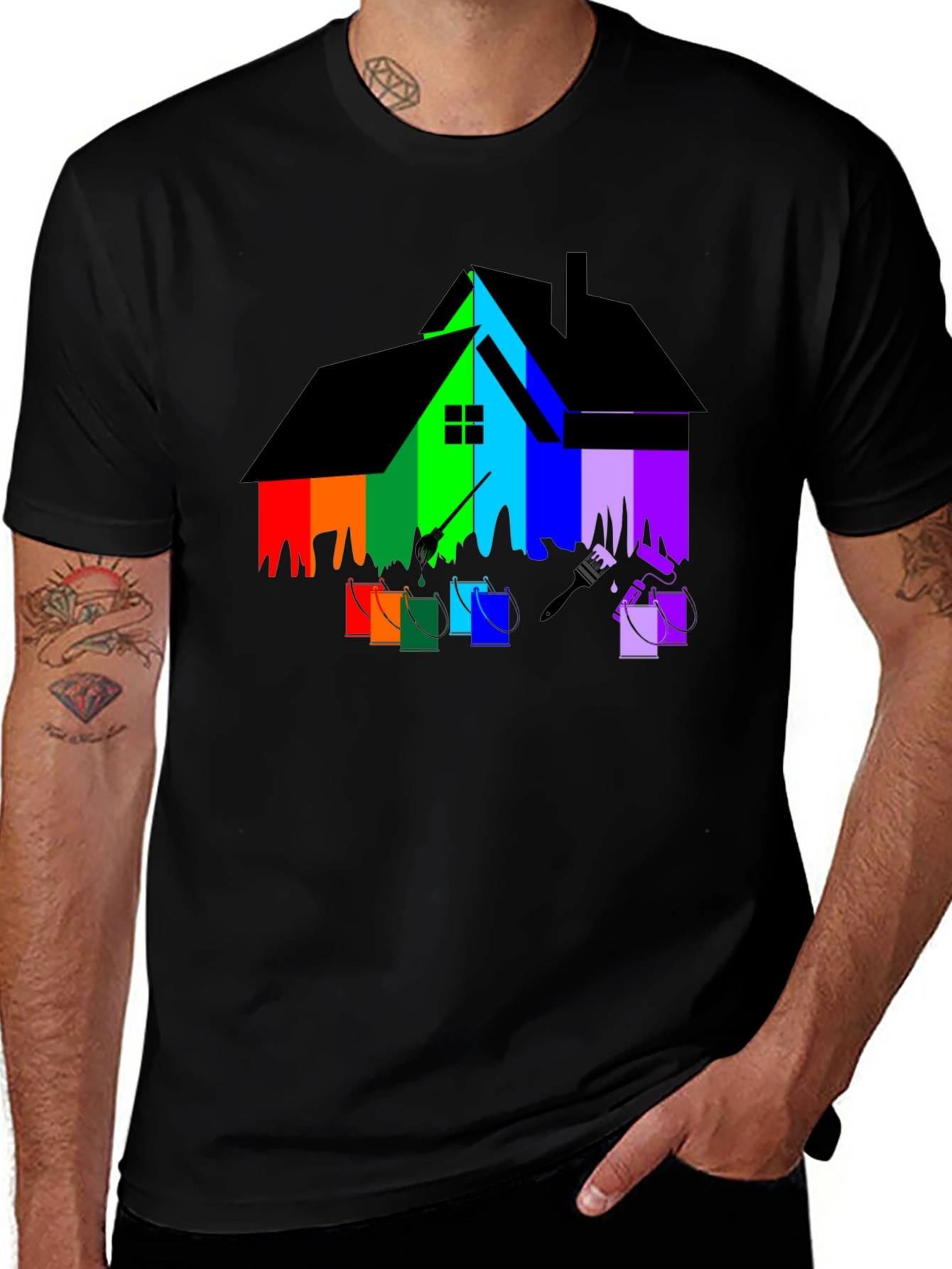 Variant 9 of Colorful House Painting T-Shirt