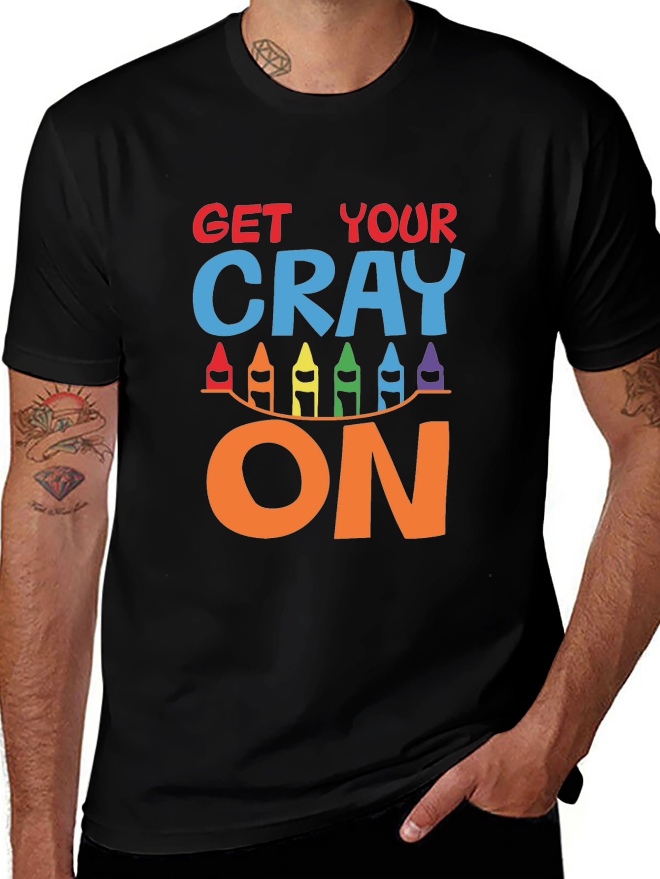 Get Your Crayon On Graphic Tee - Colorful Fun!