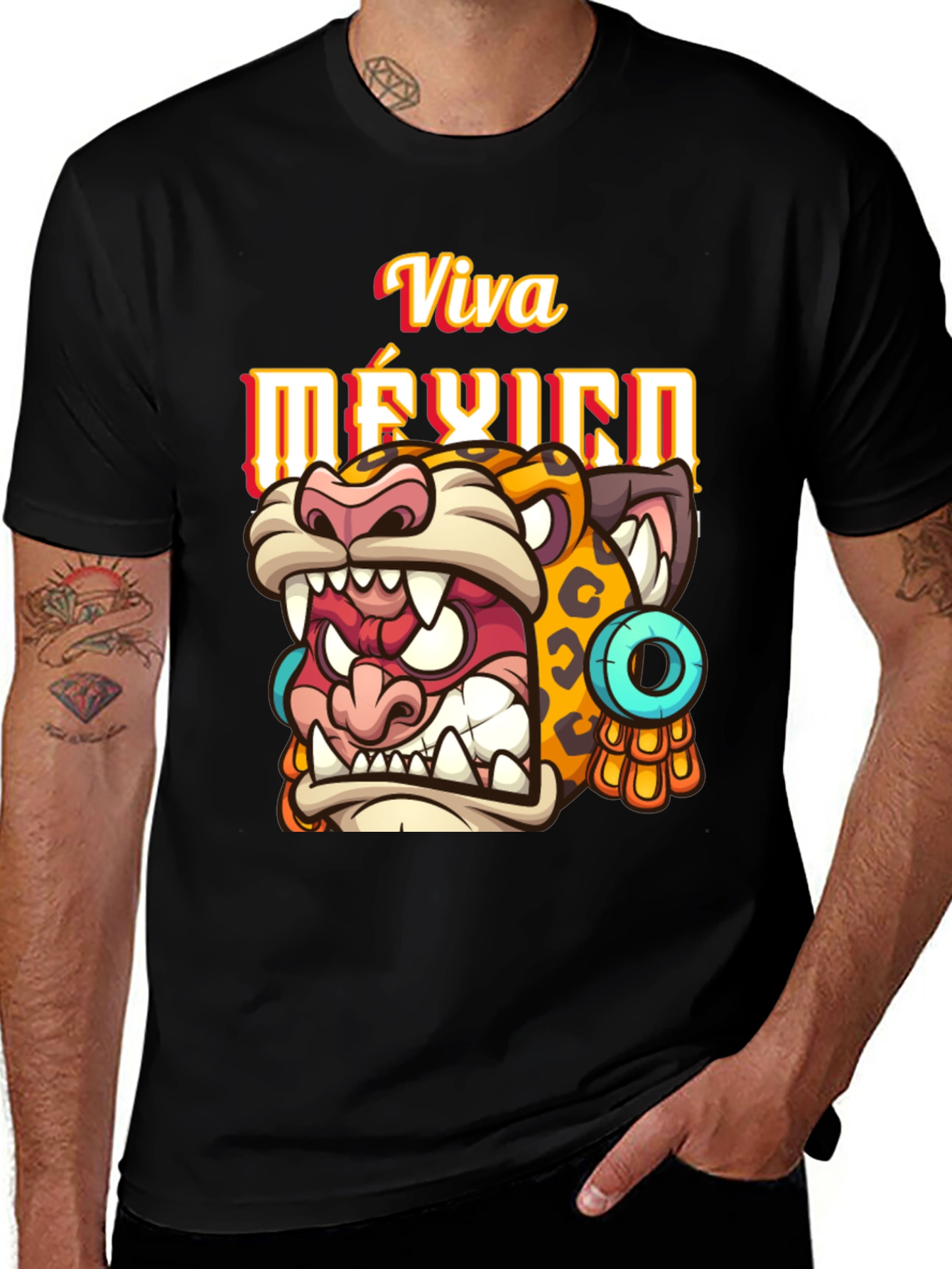 Viva Mexico Jaguar Graphic T-Shirt