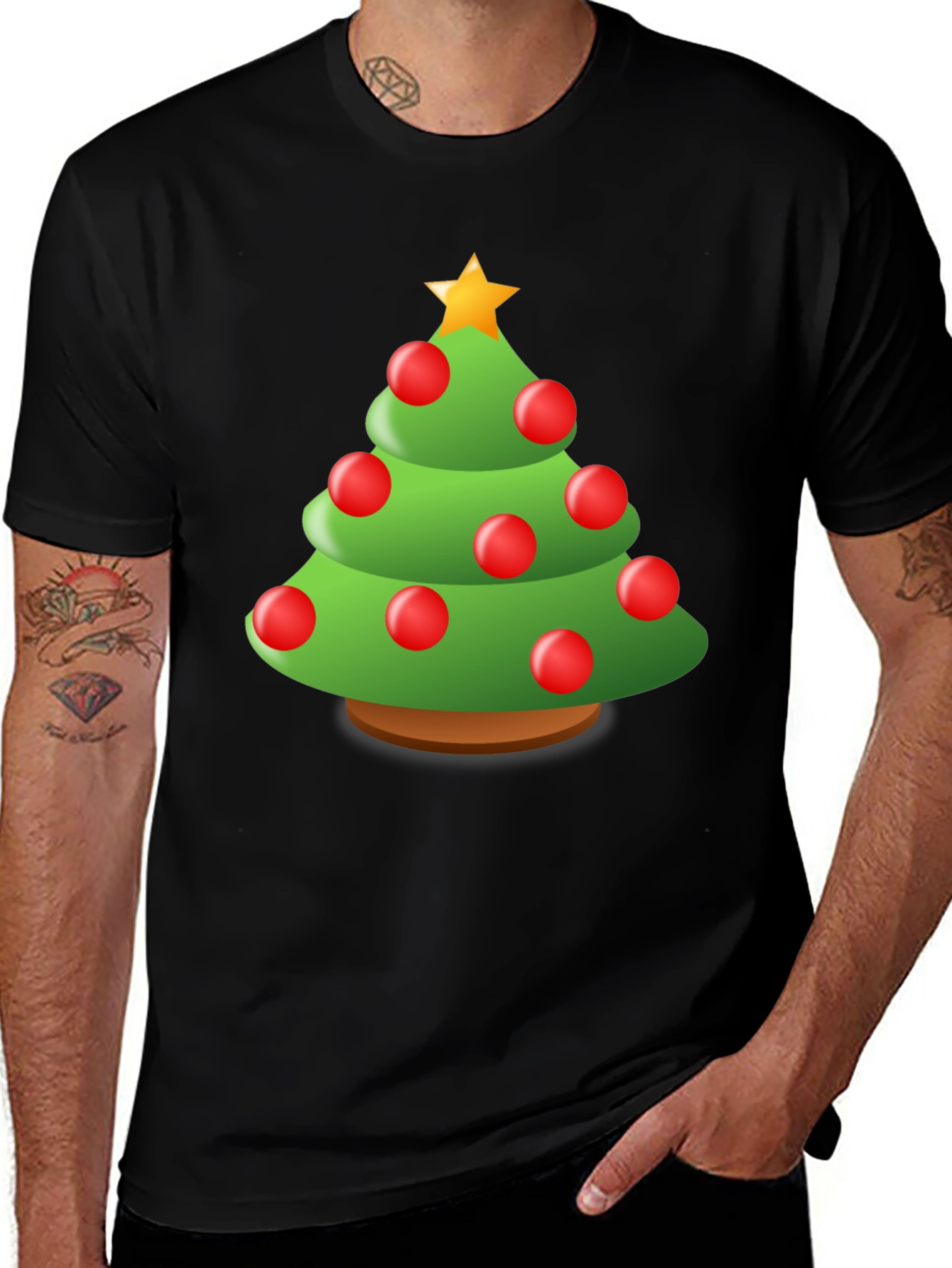 Variant 5 of Festive Christmas Tree Graphic Tee - Holiday Cheer