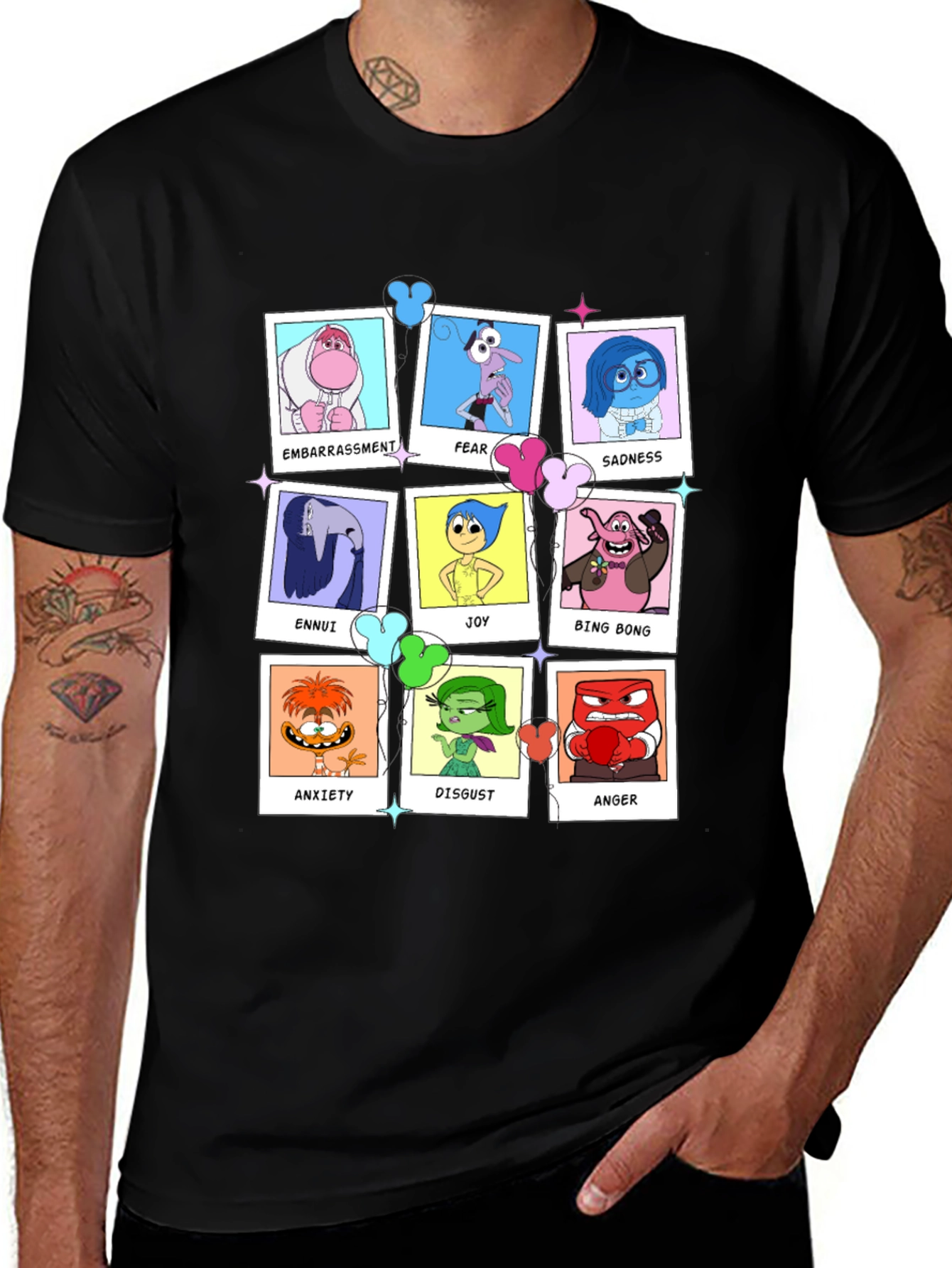 Inside Out Emotions T-Shirt Cartoon Characters Tee