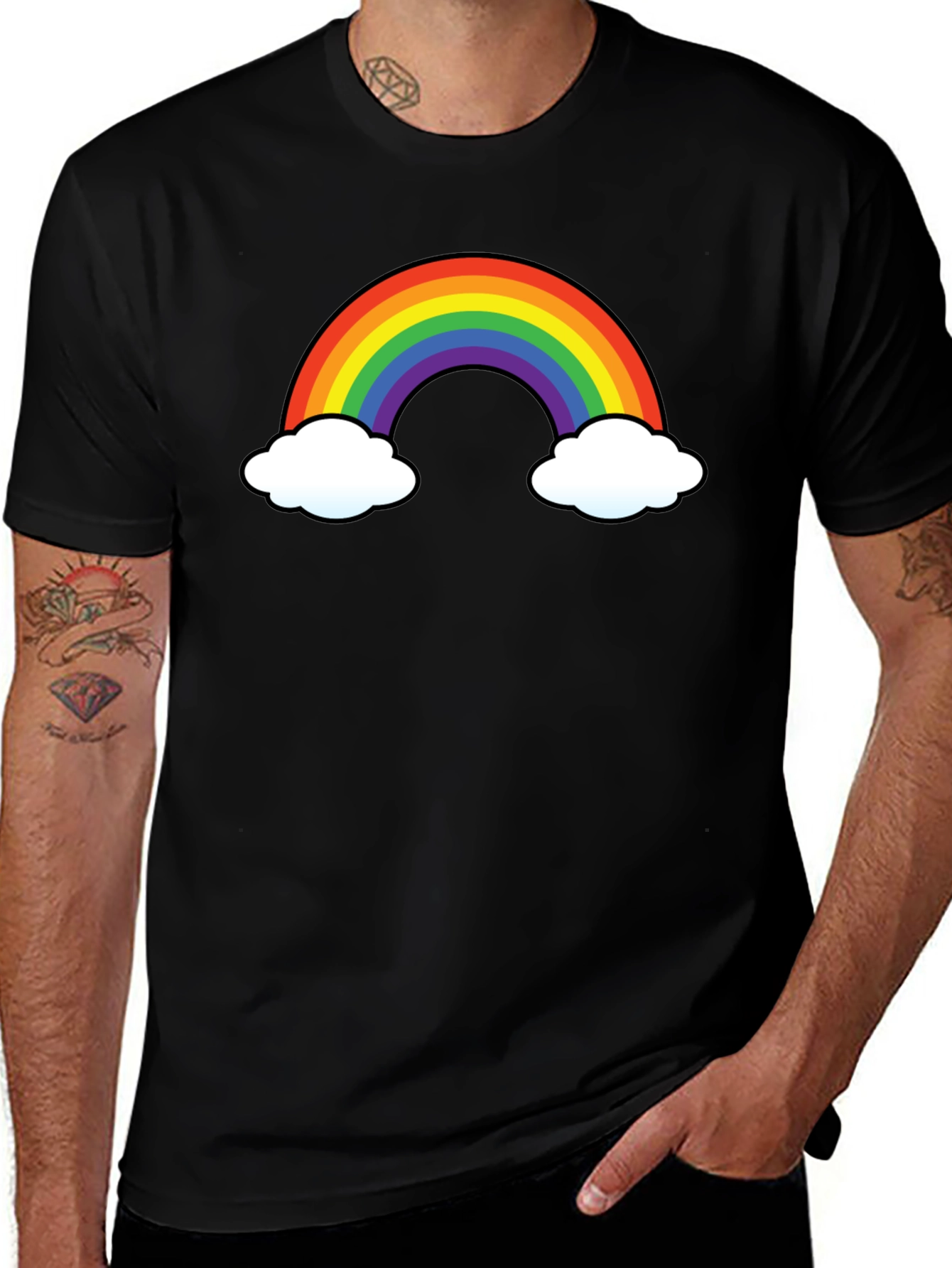 Variant 20 of Rainbow and Clouds Graphic Tee