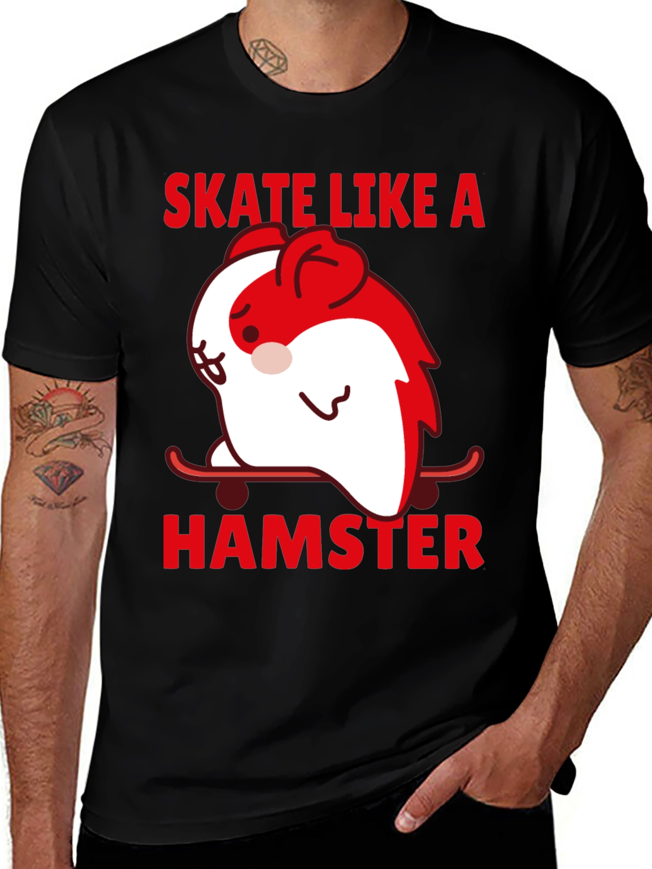 Variant 20 of Skate Like A Hamster Graphic Tee