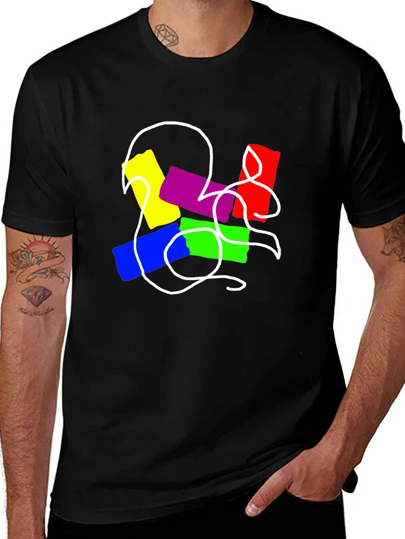 Variant 12 of Abstract Graphic Men's Black T-Shirt